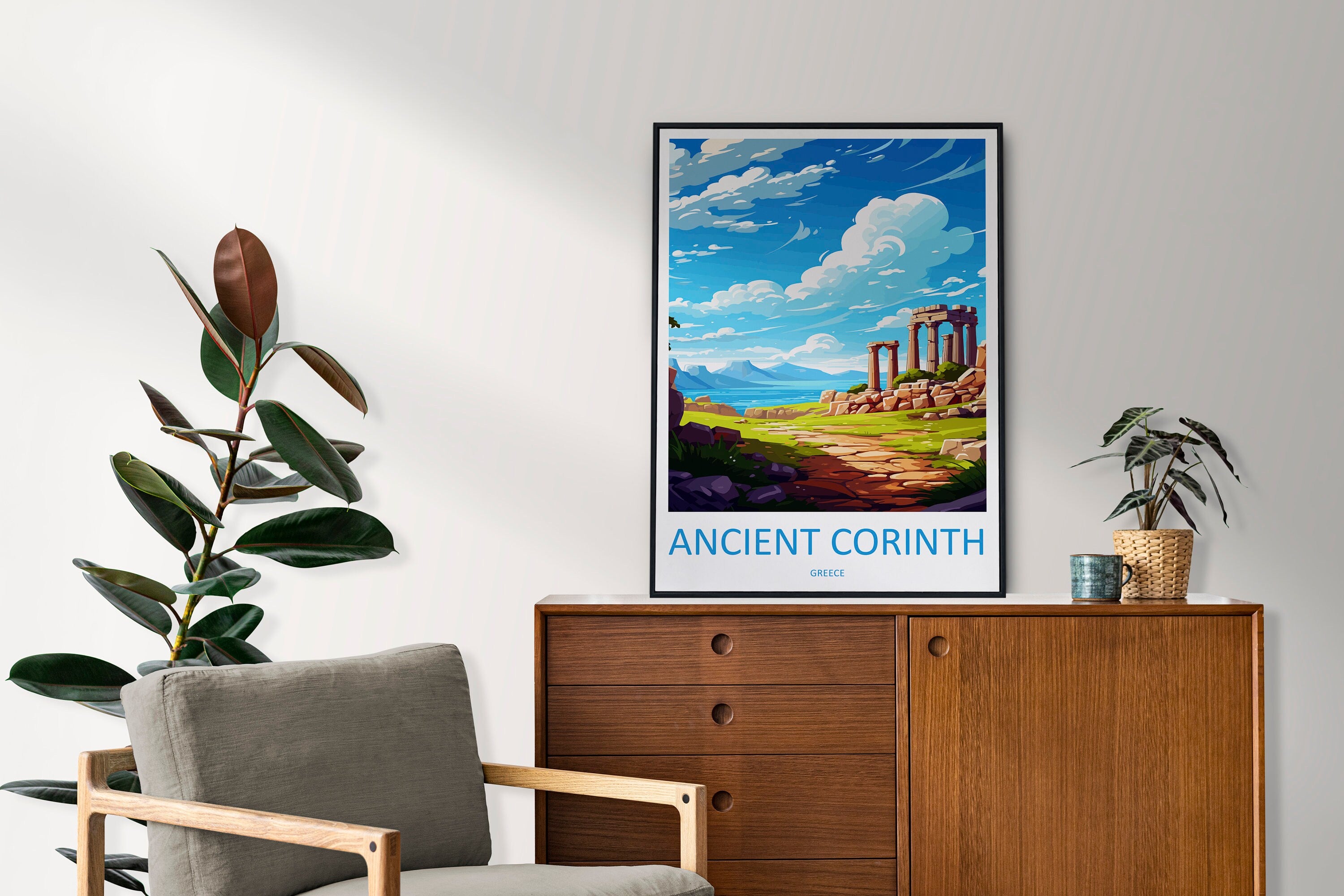 Ancient Corinth Travel Print Wall Art Ancient Corinth Wall Hanging Home Decoration Ancient Corinth Gift Art Lovers Wall Art Print Greece