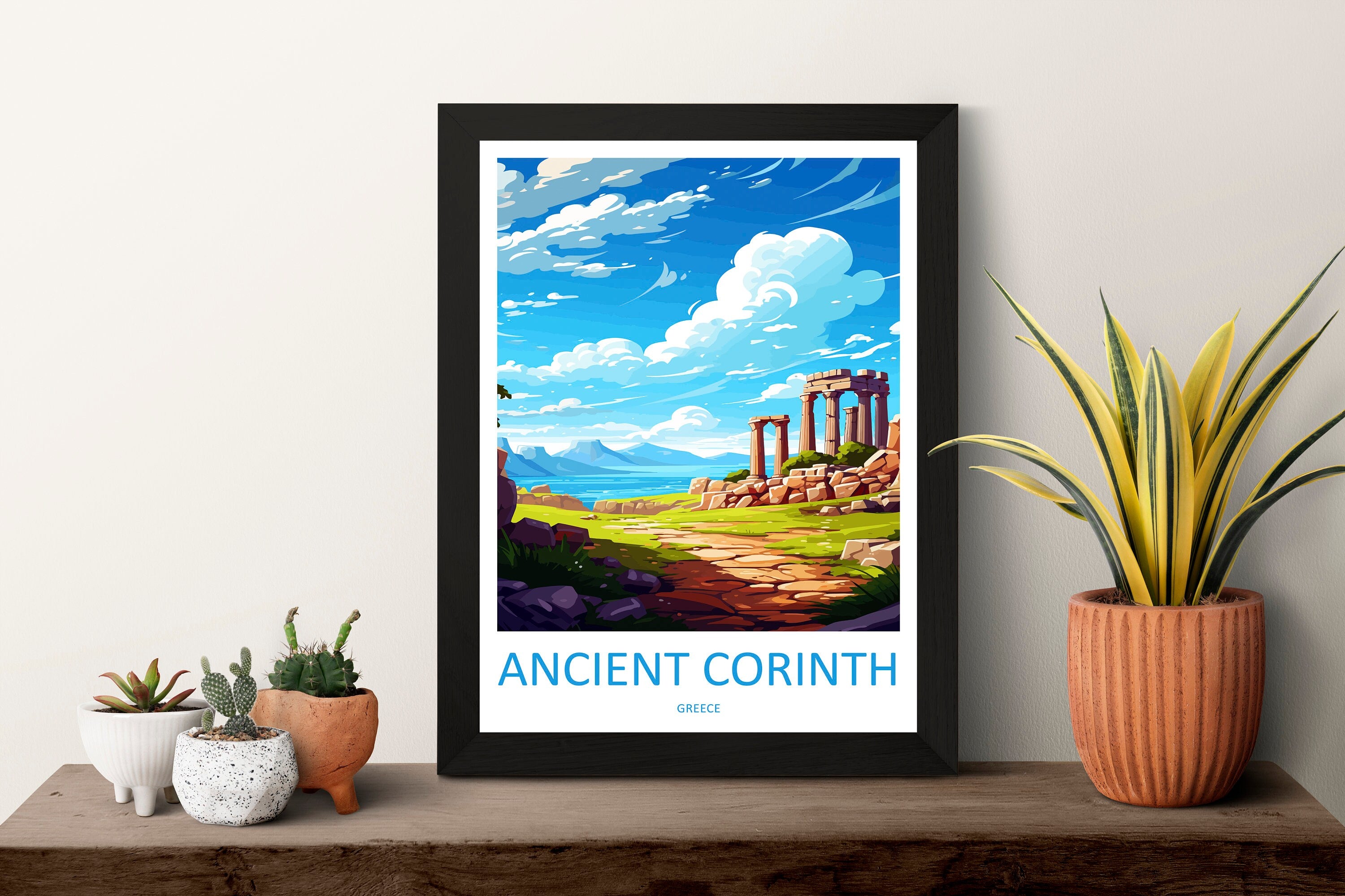 Ancient Corinth Travel Print Wall Art Ancient Corinth Wall Hanging Home Decoration Ancient Corinth Gift Art Lovers Wall Art Print Greece