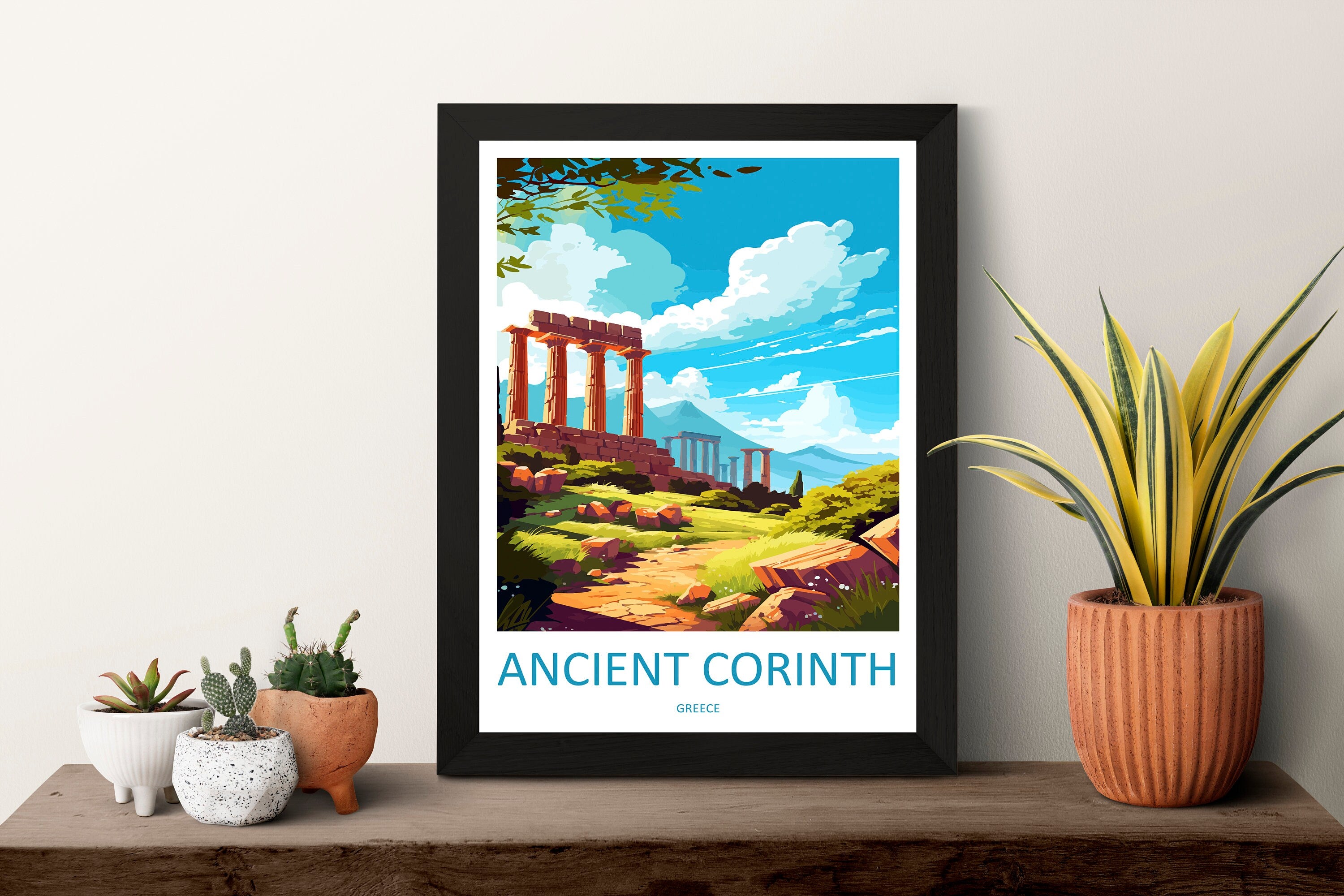 Ancient Corinth Travel Print Wall Art Ancient Corinth Wall Hanging Home Decoration Ancient Corinth Gift Art Lovers Wall Art Print Greece