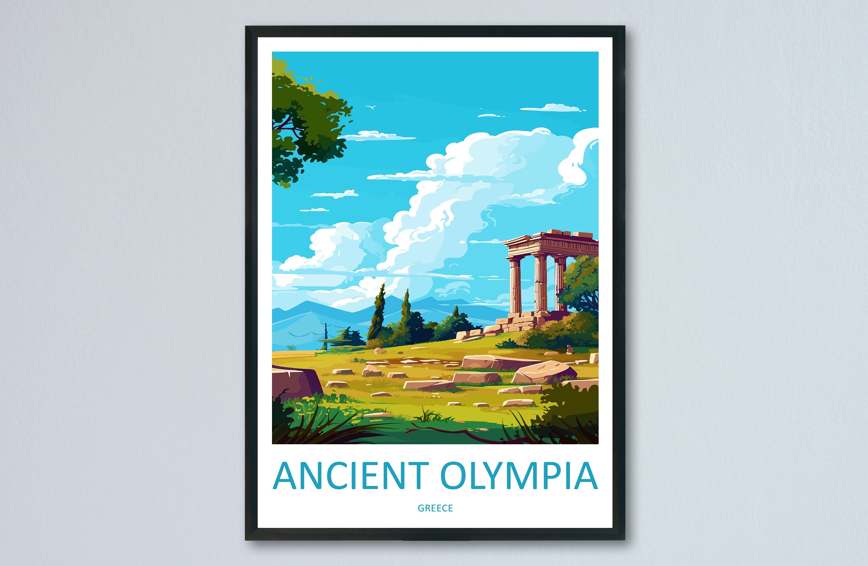 Ancient Olympia Travel Print Wall Art Ancient Olympia Wall Hanging Home Decoration Ancient Olympia Gift Art Lovers Wall Art Print Greece