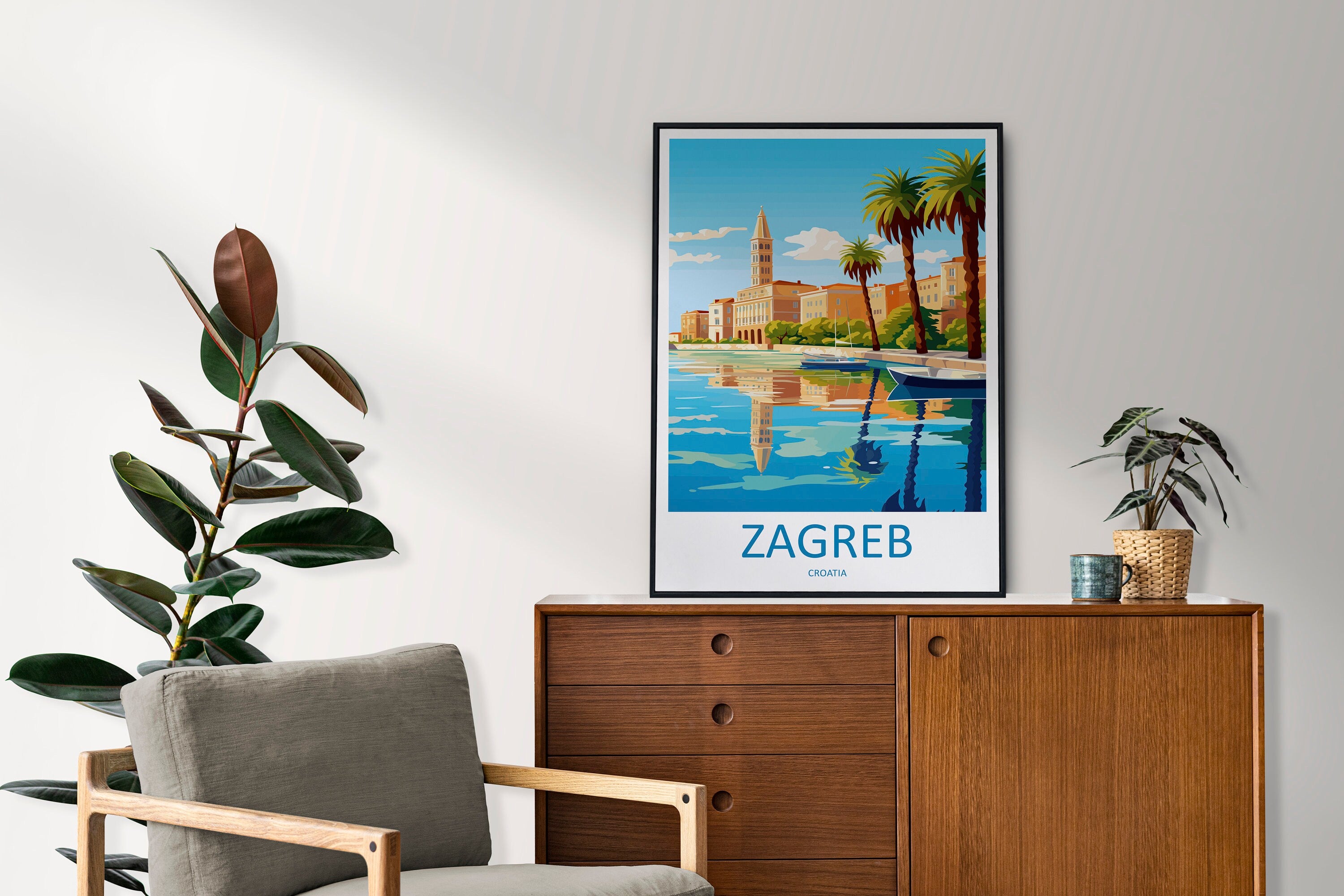 Zagreb Print Zagreb Home Décor Art Print Zagreb Wall Art Croatia Travel Print Gift Wall Hanging Zagreb Skyline Art Poster For Croatia Gift