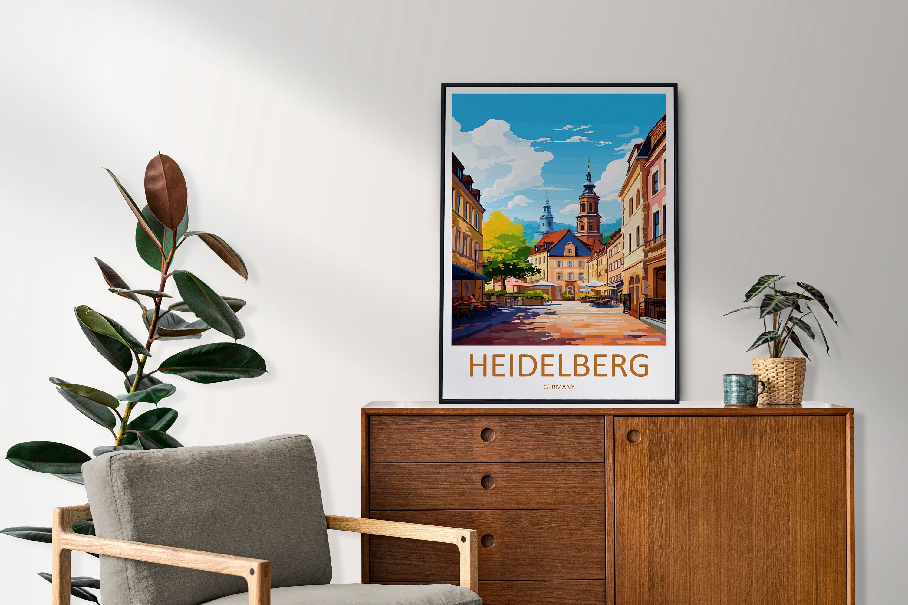 Heidelberg Cityscape Print Heidelberg Home Decor European City Art Print Heidelberg Wall Art Germany Enthusiast Gift Wall Hanging Heidelberg