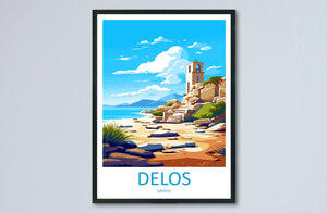 Delos Travel Print Wall Art Delos Greece Wall Hanging Home Decoration Delos Gift Art Lovers Wall Art Print Delos Greece Wall Art