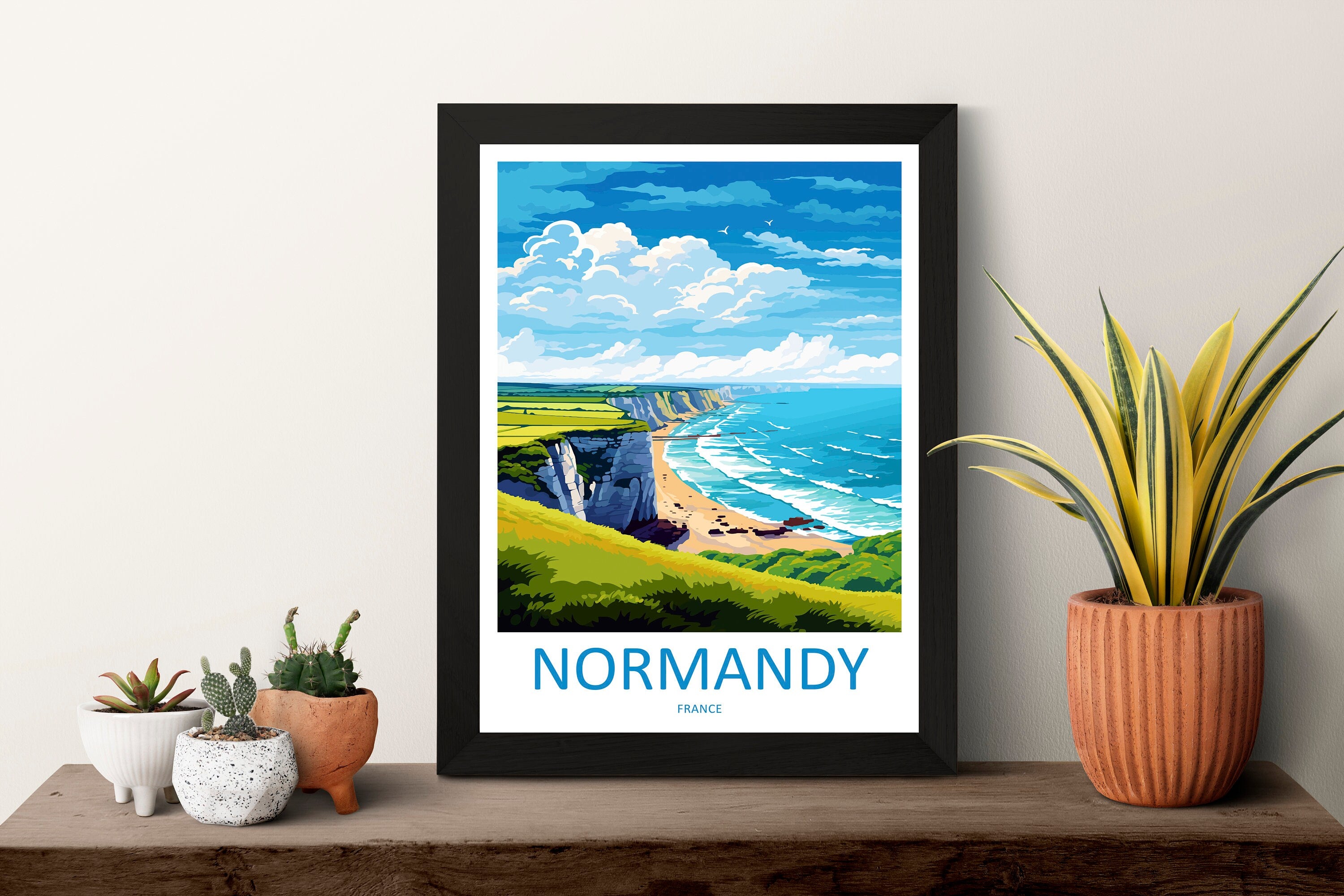 Normandy Travel Print Wall Art Normandy Wall Hanging Home Décor Normandy Gift Art Lovers France Art Lover Gift Normandy Print France Artwork