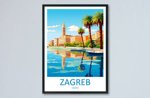 Zagreb Print Zagreb Home Décor Art Print Zagreb Wall Art Croatia Travel Print Gift Wall Hanging Zagreb Skyline Art Poster For Croatia Gift