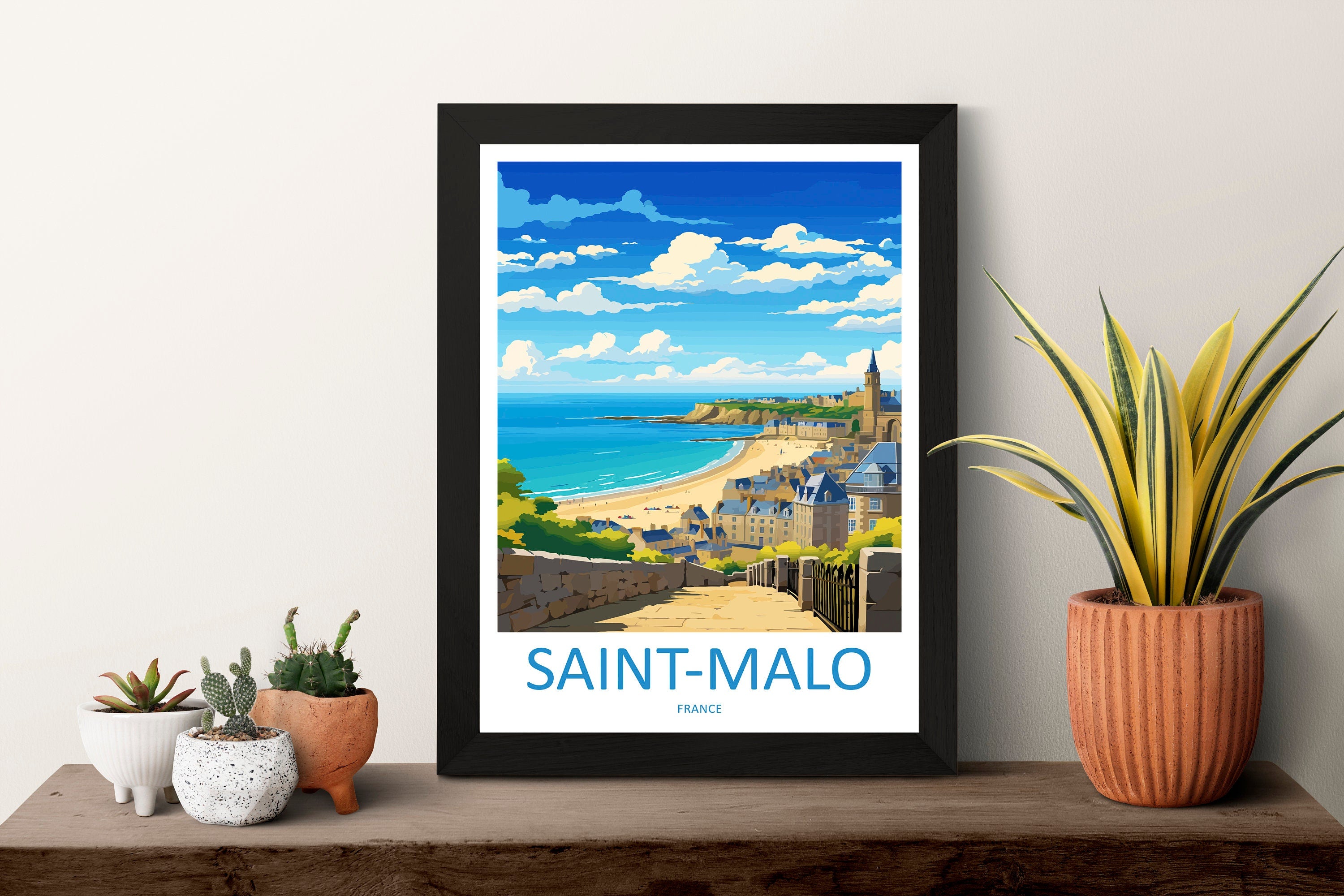 Saint-Malo Travel Print Wall Art Saint-Malo Wall Hanging Home Décor Saint-Malo Gift Art Lovers France Art Lover Gift Saint-Malo Print