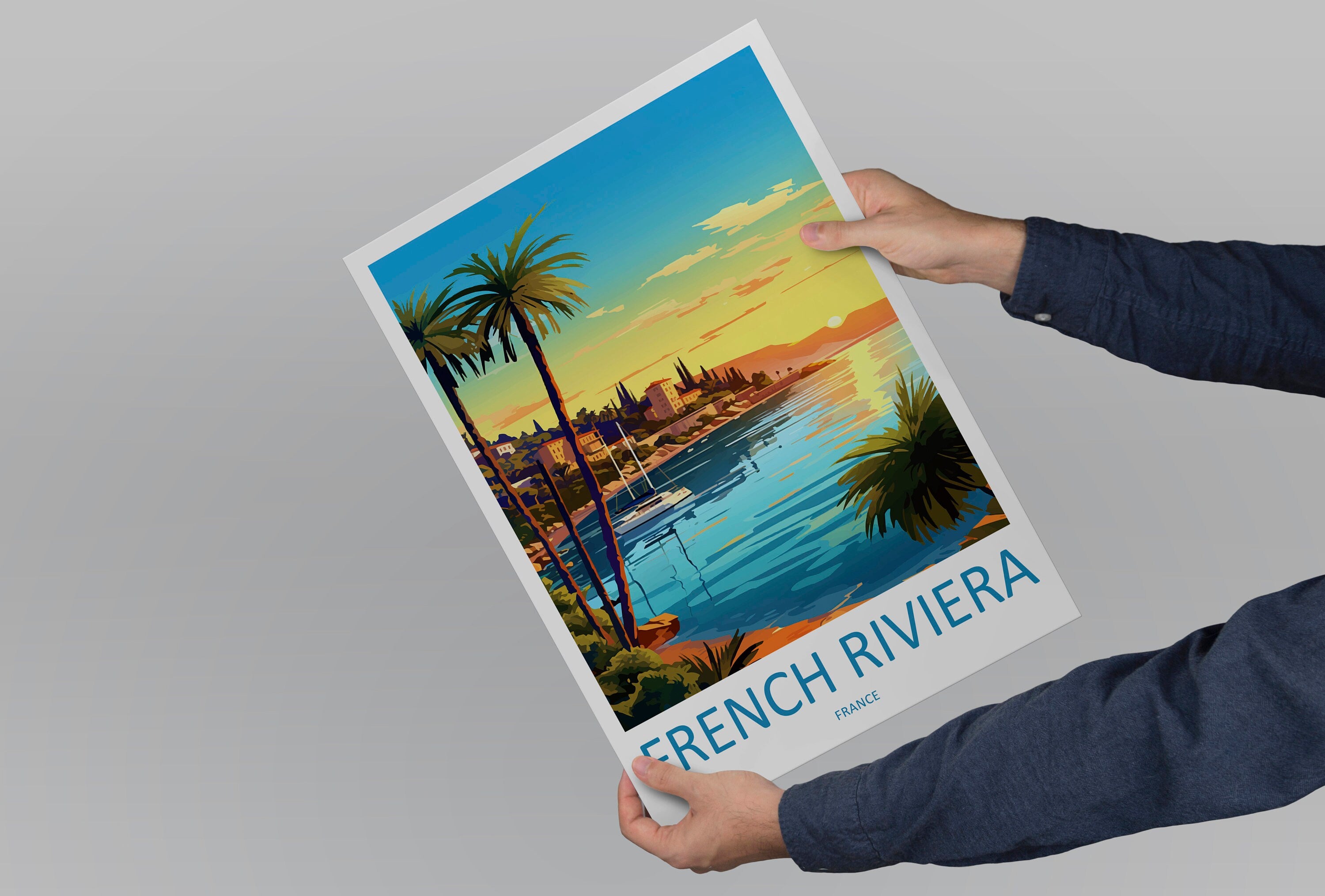 French Riviera Travel Print Wall Art French Riviera Wall Hanging Home Décor French Riviera Gift Art Lovers France Art French Riviera Art