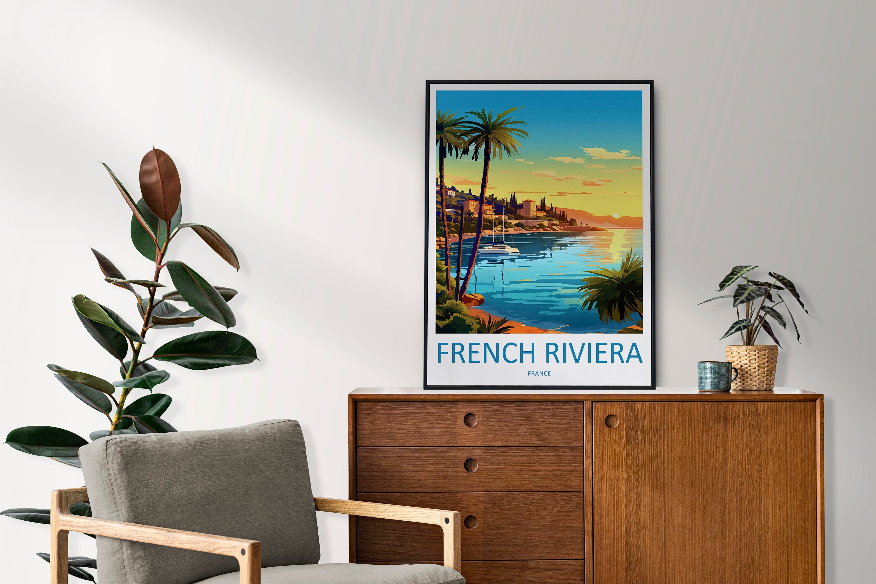 French Riviera Travel Print Wall Art French Riviera Wall Hanging Home Décor French Riviera Gift Art Lovers France Art French Riviera Art