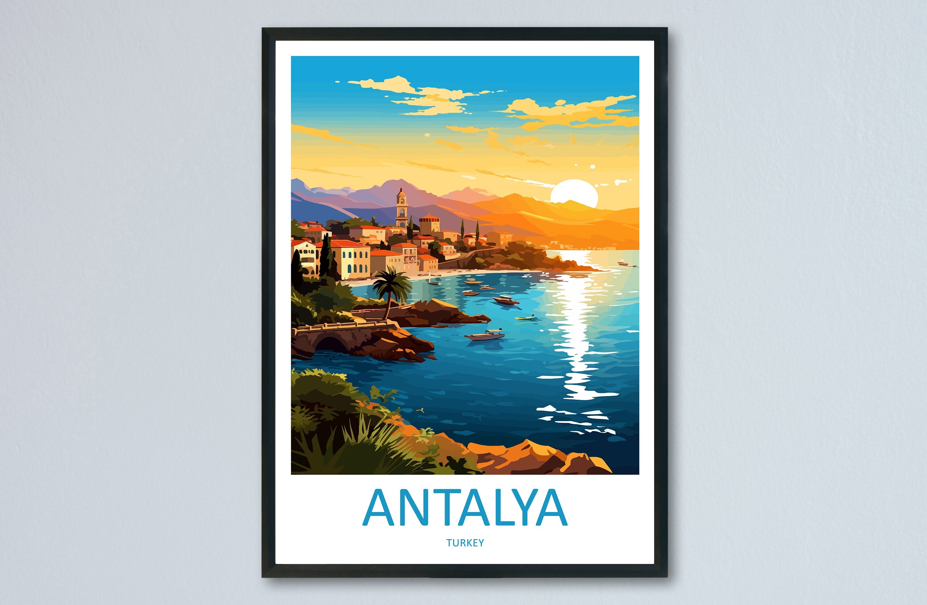 Antalya Travel Print Wall Art Antalya Wall Hanging Home Decoration Antalya Gift Art Lovers Wall Art Print Art Antalya Wall Print Turkey Art