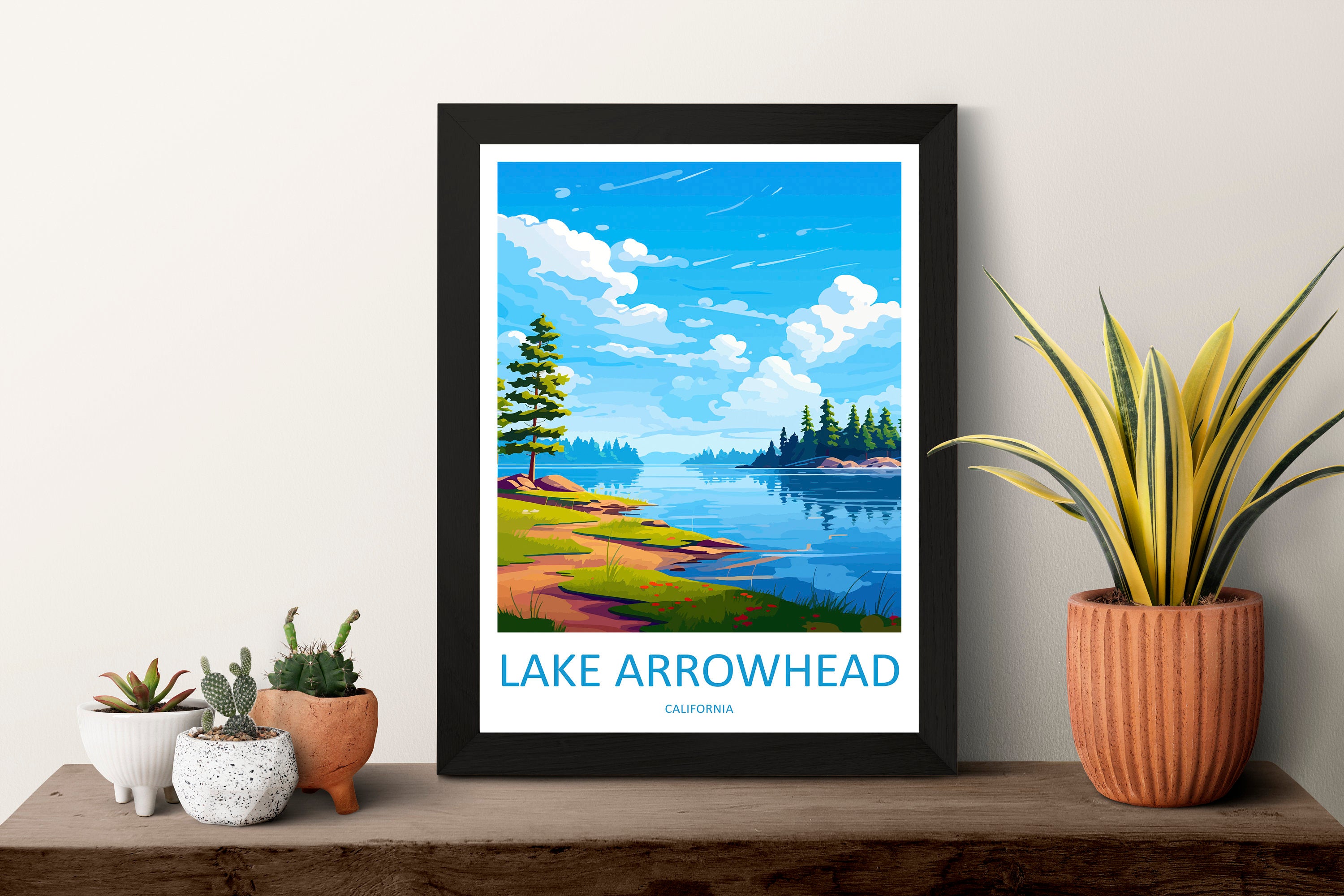 Lake Arrowhead Travel Print Wall Art Lake Arrowhead Wall Hanging Home Décor Lake Arrowhead Gift Art Lovers California Art Lover Gift