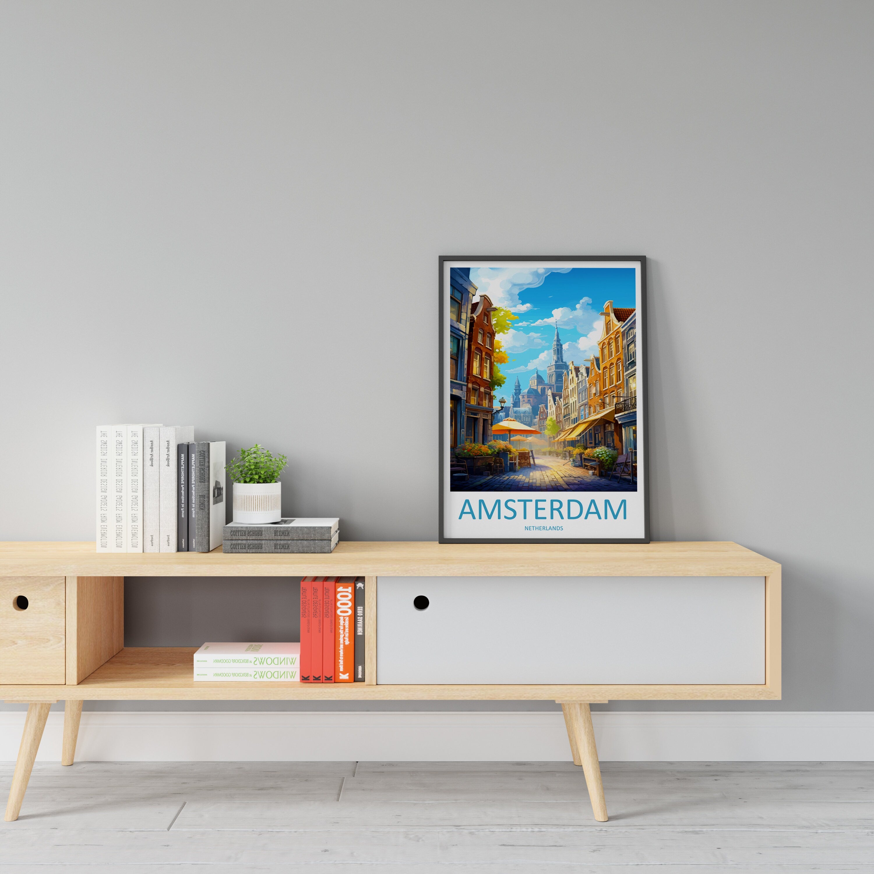 Amsterdam Travel Print Wall Art Amsterdam Wall Hanging Home Décor Amsterdam Gift Art Lovers Netherlands Art Lover Gift Amsterdam Decor