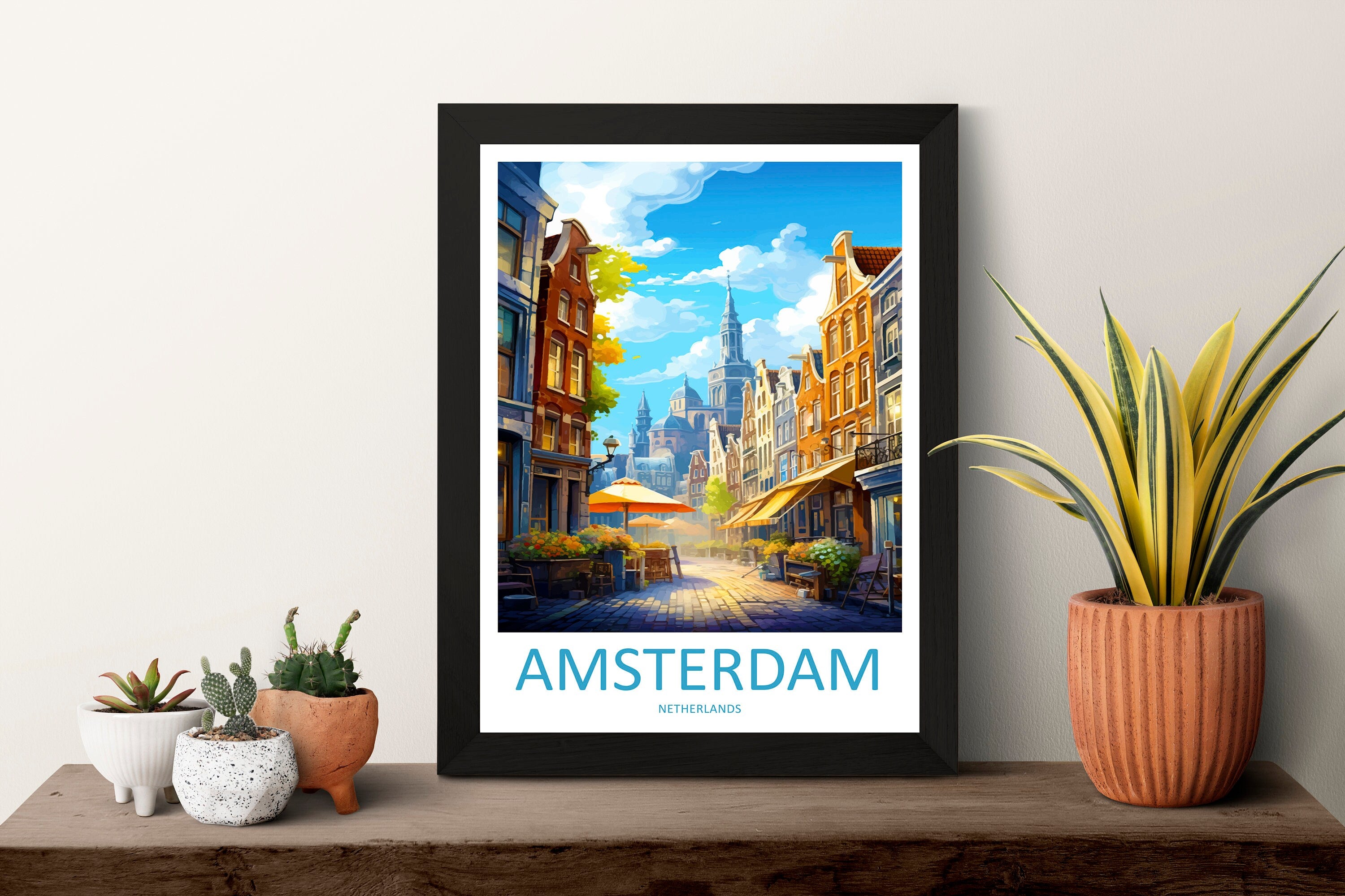 Amsterdam Travel Print Wall Art Amsterdam Wall Hanging Home Décor Amsterdam Gift Art Lovers Netherlands Art Lover Gift Amsterdam Decor