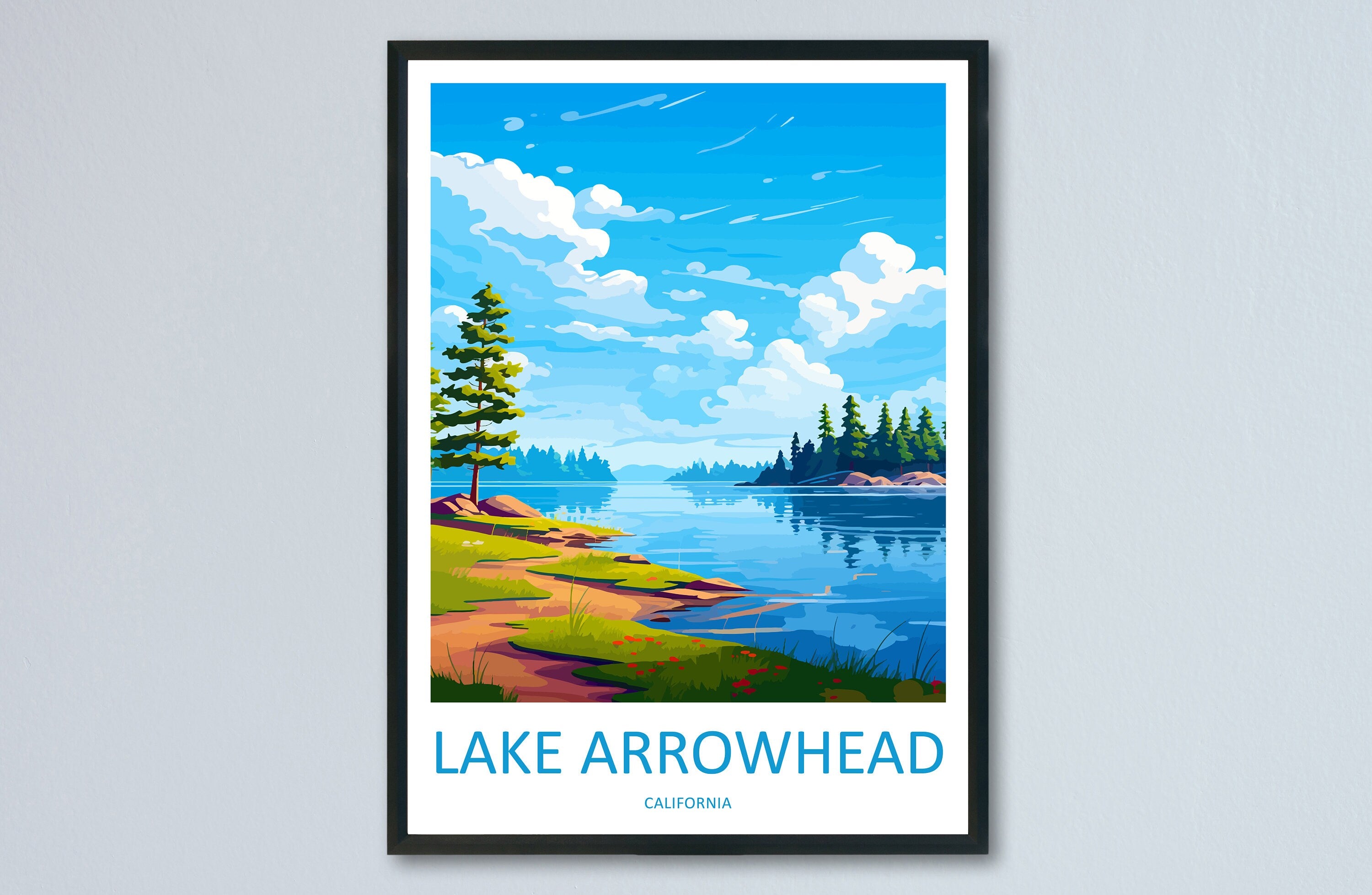 Lake Arrowhead Travel Print Wall Art Lake Arrowhead Wall Hanging Home Décor Lake Arrowhead Gift Art Lovers California Art Lover Gift