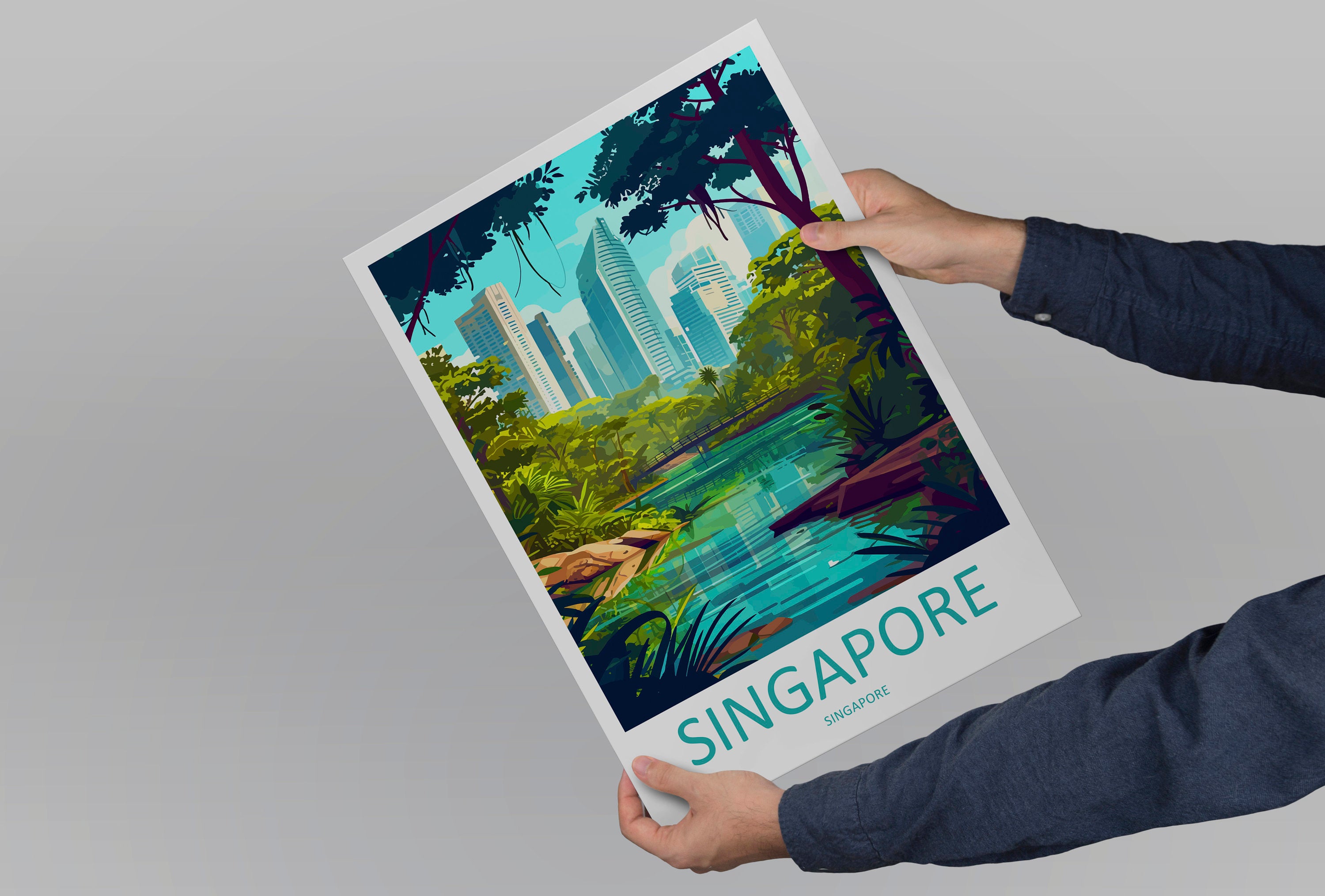 Singapore Travel Print Wall Art Singapore Wall Hanging Home Decoration Singapore Gift Art Lovers Wall Art Singapore