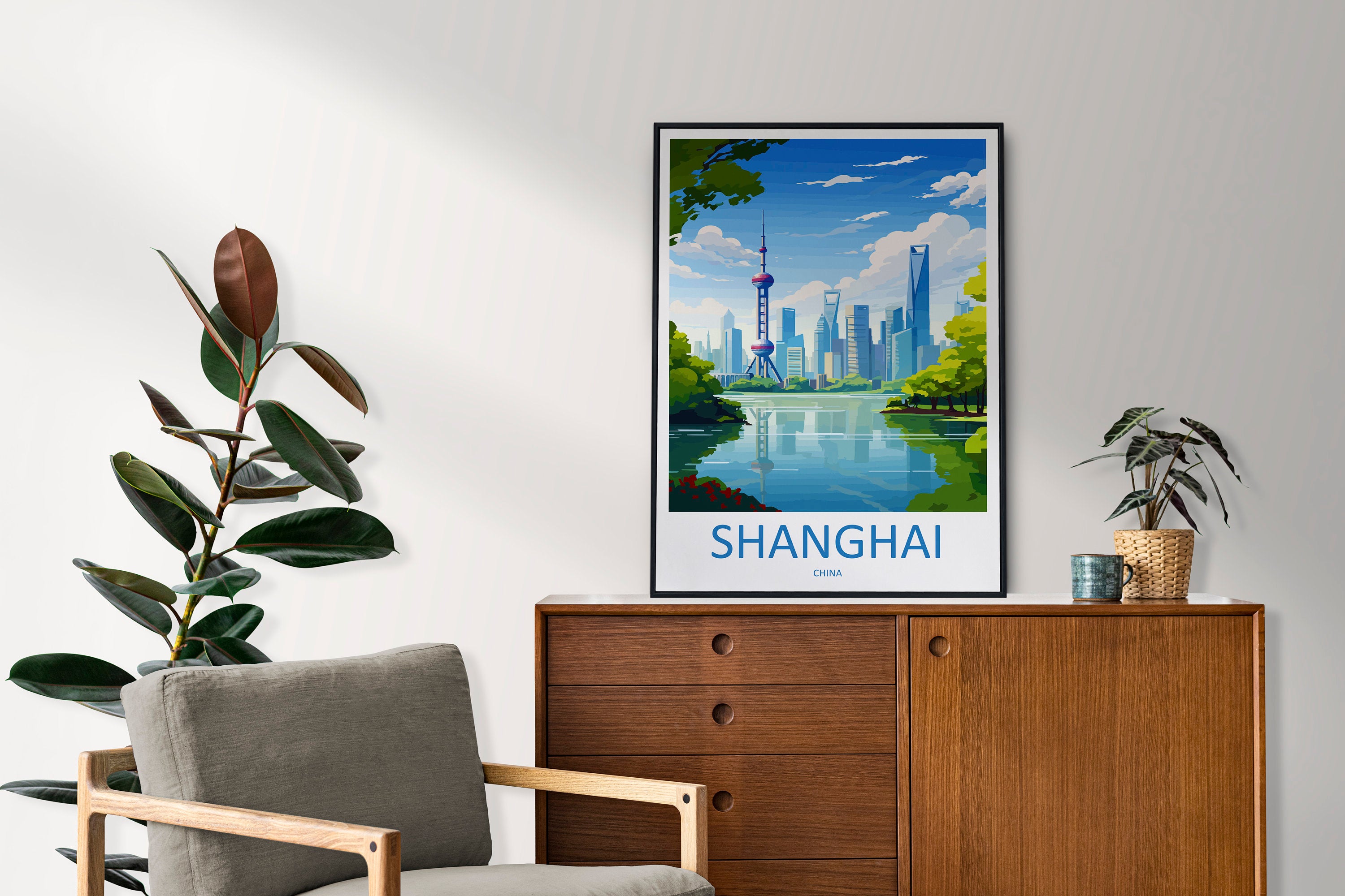 Shanghai Travel Print Wall Art Shanghai Wall Hanging Home Décor Gift Shanghai Art Lovers China Shanghai Art Gift Lover Print