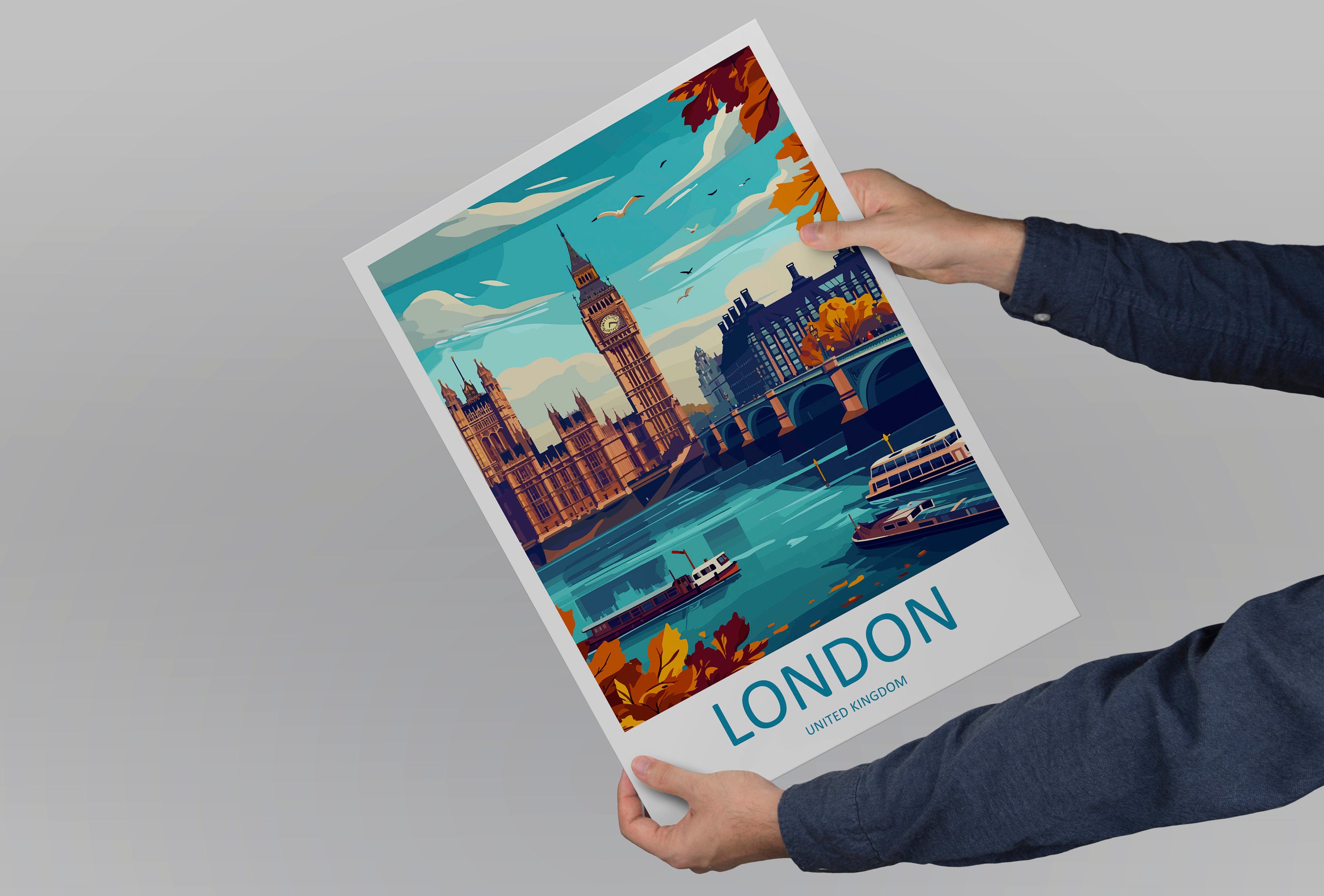 London Travel Print Wall Art London Wall Hanging Home Décor London Gift Art Lovers England Art Lover Gift London Travel Gift