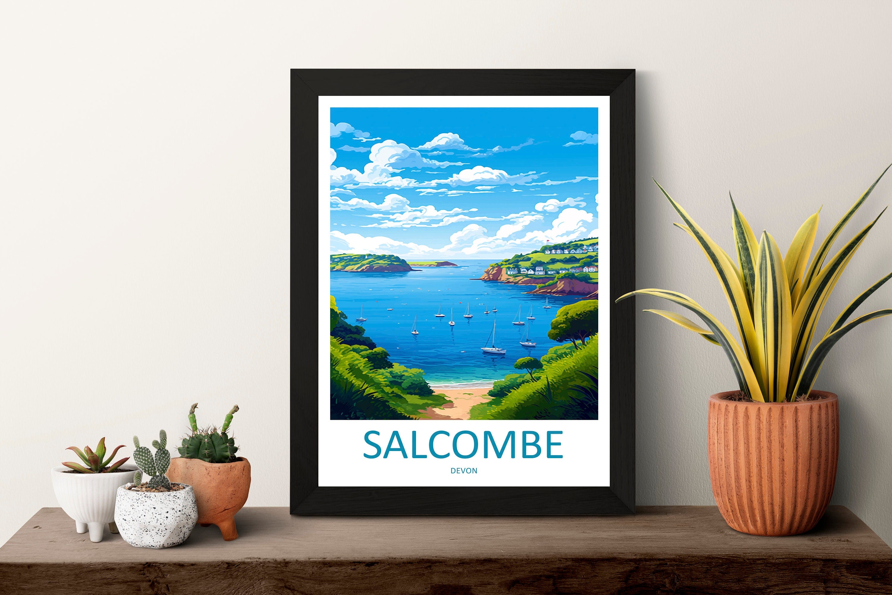 Salcombe Travel Print Wall Art Salcombe Wall Hanging Home Décor Salcombe Gift Art Lovers England Art Lover Gift Salcombe Art Poster