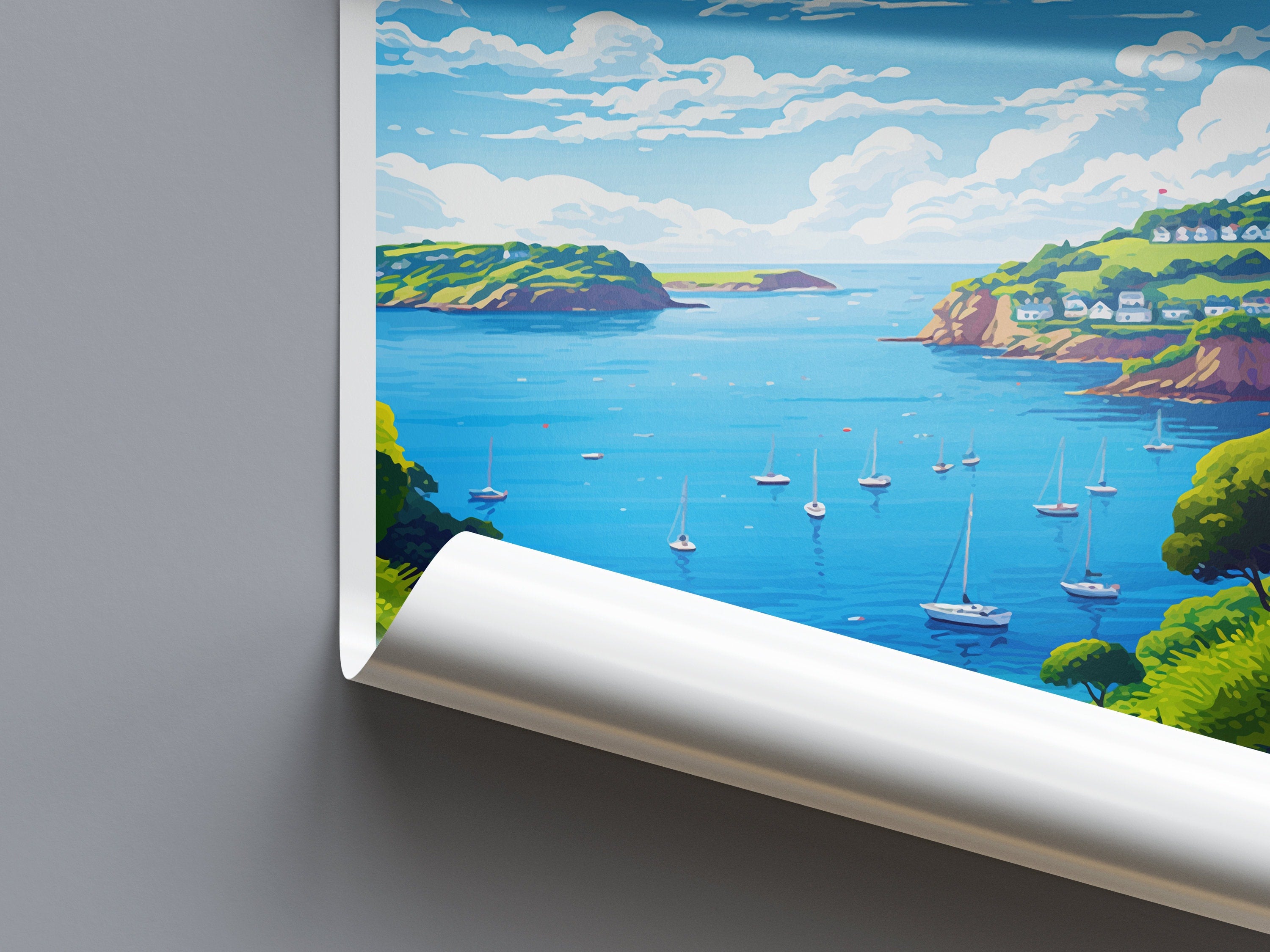 Salcombe Travel Print Wall Art Salcombe Wall Hanging Home Décor Salcombe Gift Art Lovers England Art Lover Gift Salcombe Art Poster