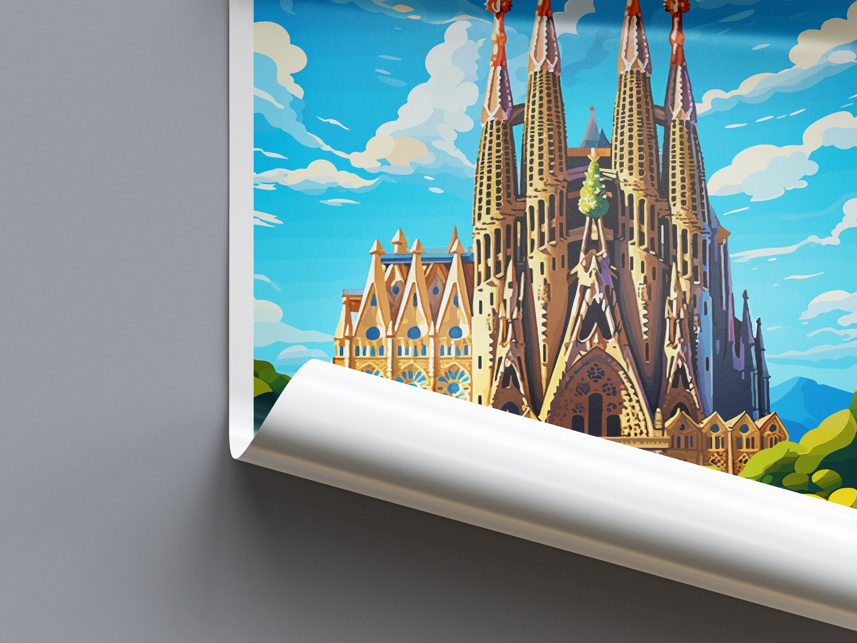 Barcelona Travel Print Wall Art Barcelona Wall Hanging Home Décor Barcelona Gift Art Lovers Spain Art Lover Gift Barcelona Print Spain Art