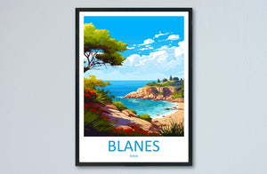 Blanes Travel Print Wall Art Blanes Wall Hanging Home Décor Blanes Gift Art Lovers Spain Art Lover Gift Blanes Print Spain Art