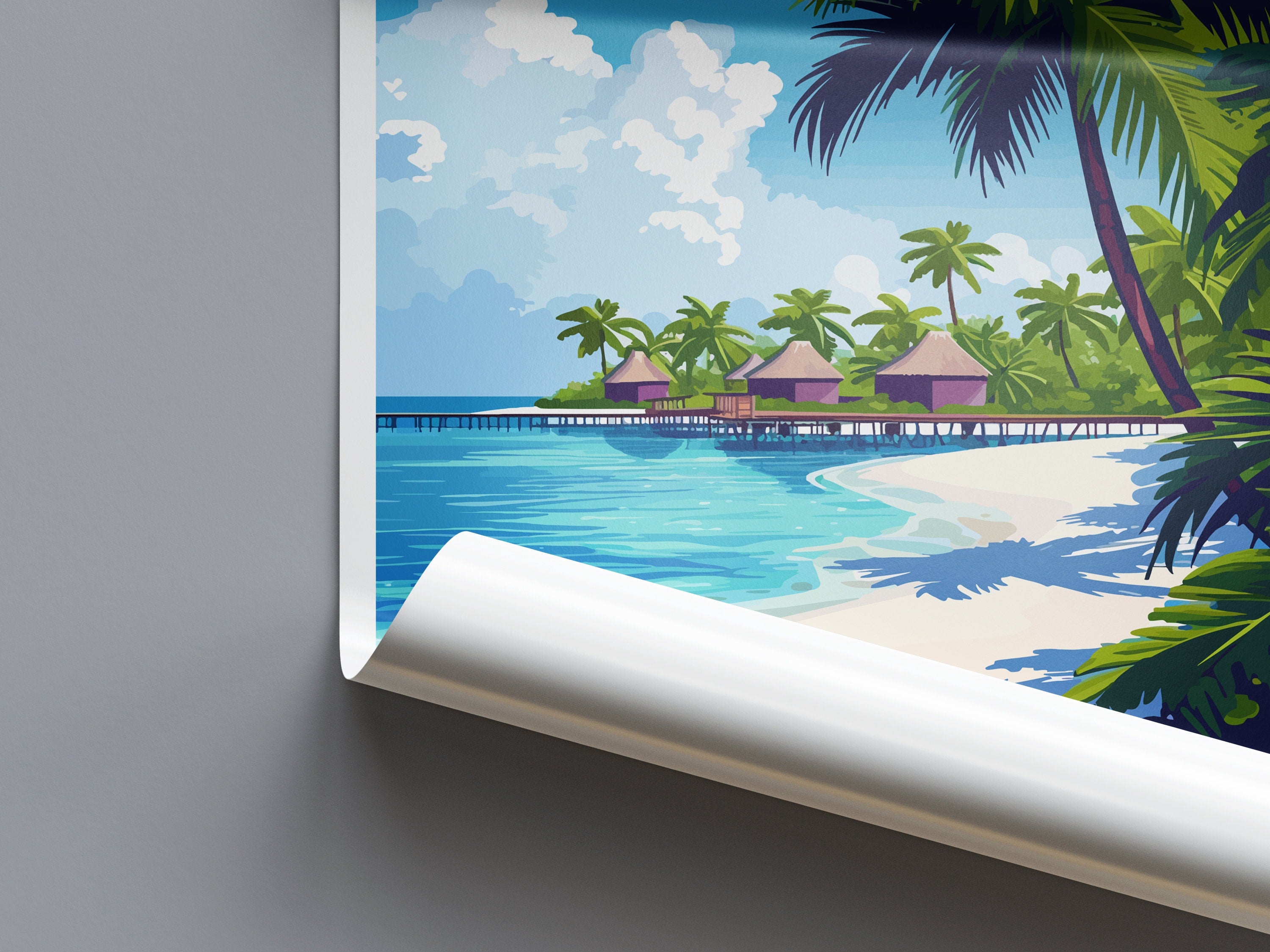 Maldives Travel Print Wall Art Maldives Wall Hanging Home Décor Maldives Gift Art Lovers Wall Art South Aisa Travel Print