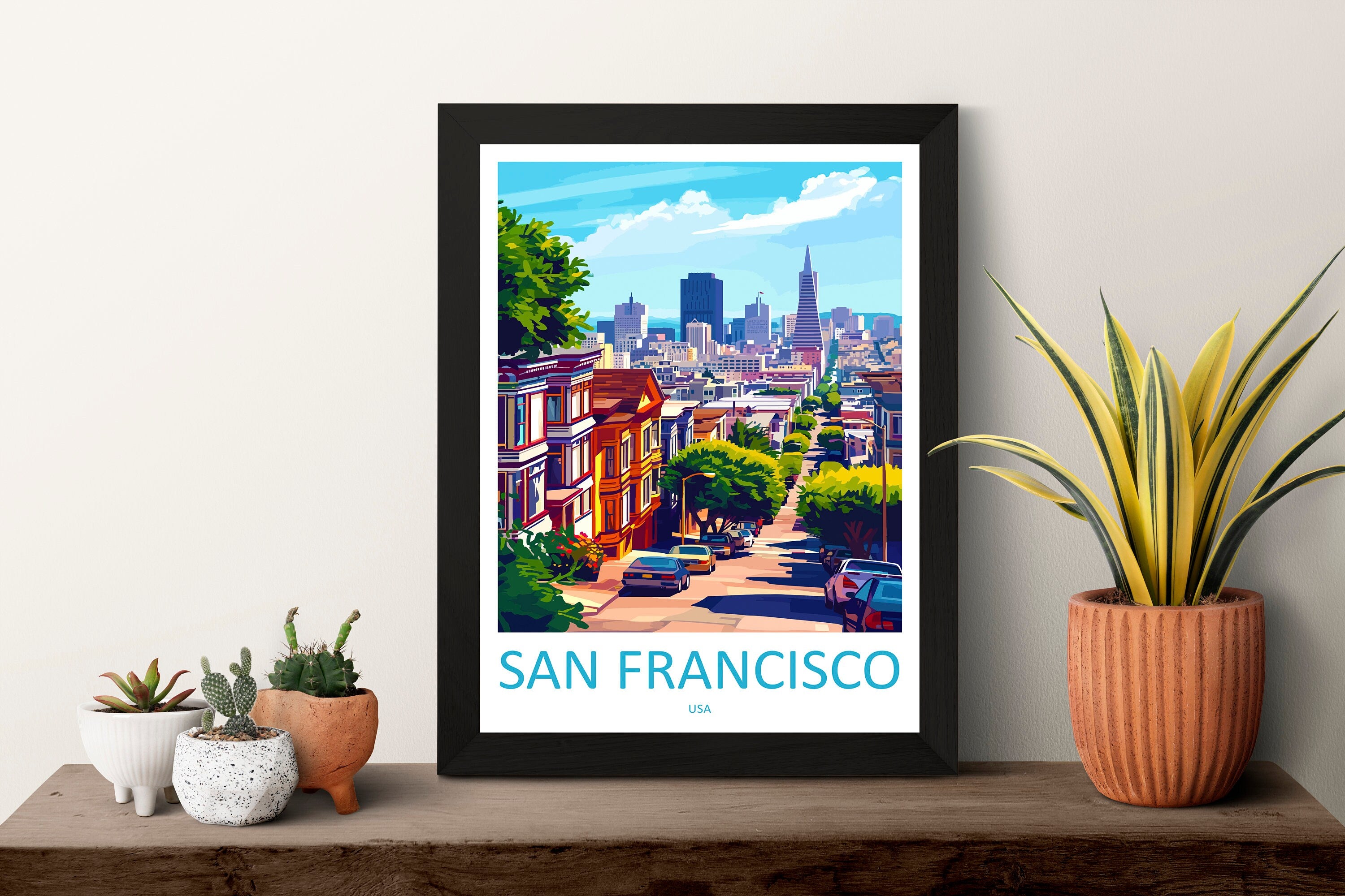 San Francisco Travel Print Wall Art San Francisco Wall Hanging Home Décor San Francisco Gift Art Lovers California Art Lover Gift