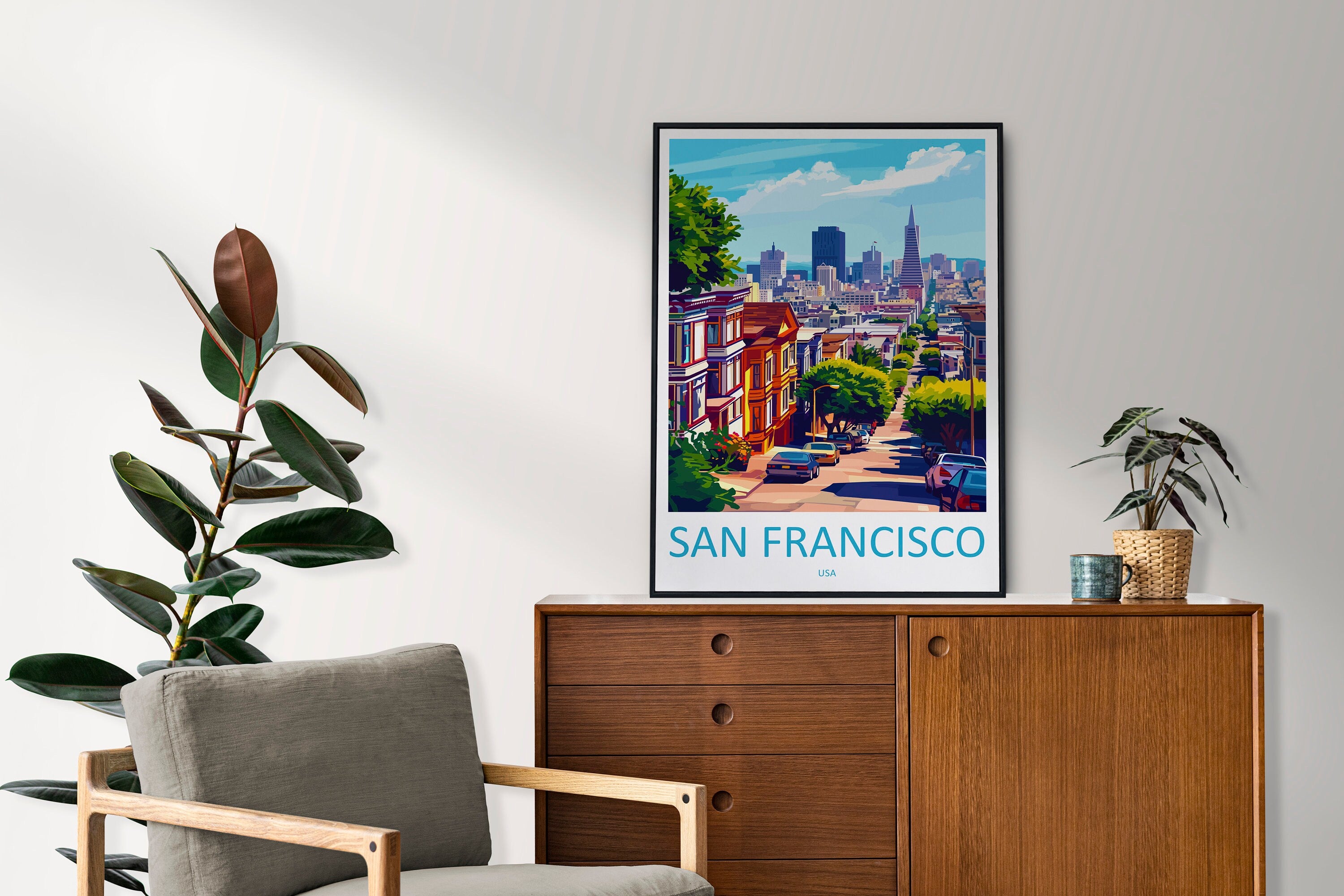 San Francisco Travel Print Wall Art San Francisco Wall Hanging Home Décor San Francisco Gift Art Lovers California Art Lover Gift