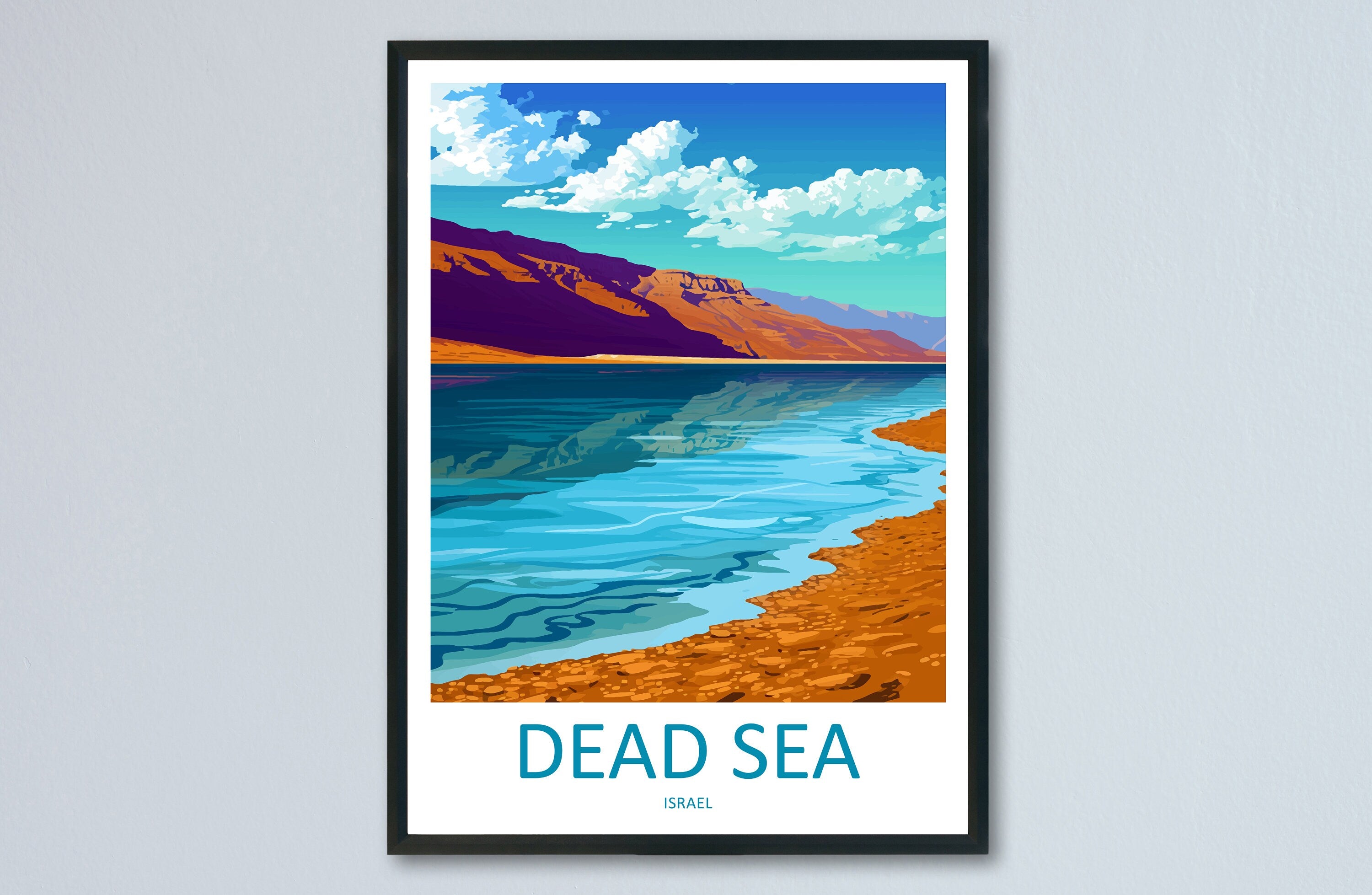 Dead Sea Travel Print Wall Art Dead Sea Wall Hanging Home Décor Dead Sea Gift Art Lovers Israel Art Lover Gift Dead Sea Travel Poster