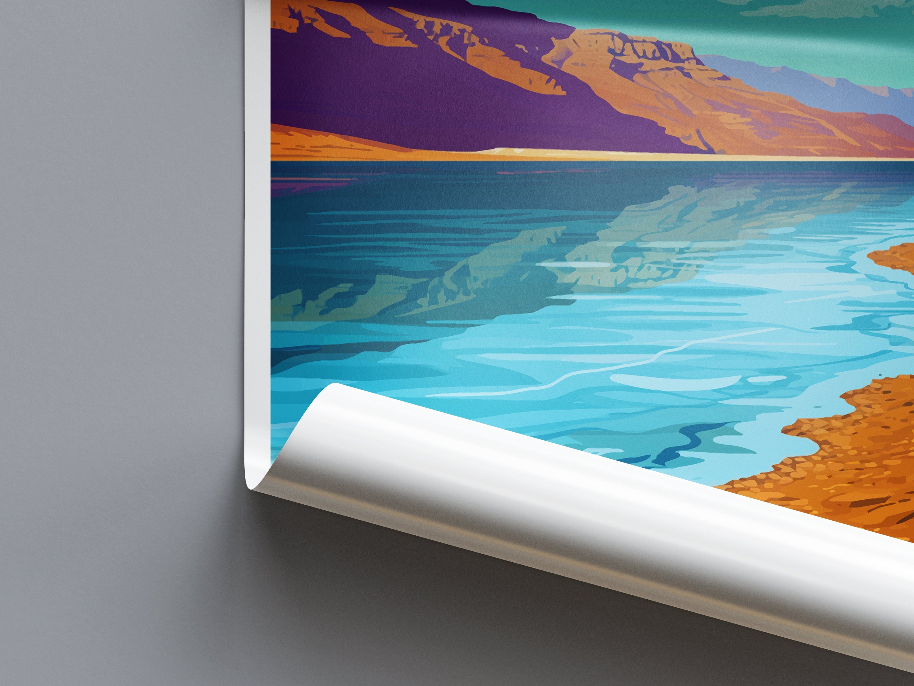 Dead Sea Travel Print Wall Art Dead Sea Wall Hanging Home Décor Dead Sea Gift Art Lovers Israel Art Lover Gift Dead Sea Travel Poster