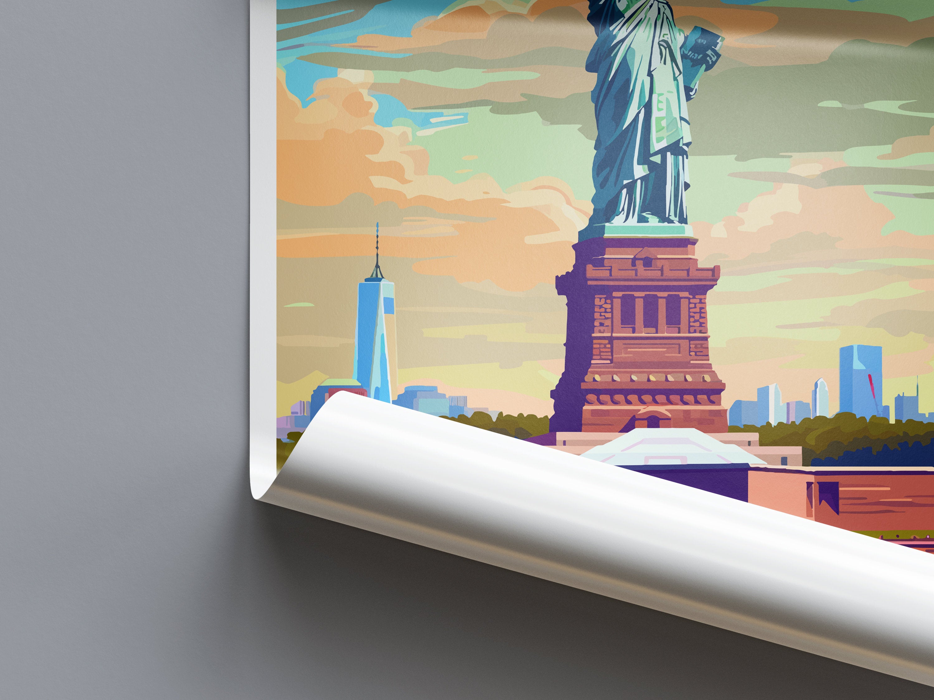 New York Travel Print Wall Art New York Wall Hanging Home Décor New York Gift Art Lovers New York State Art Gift Lover Statue Of Liberty