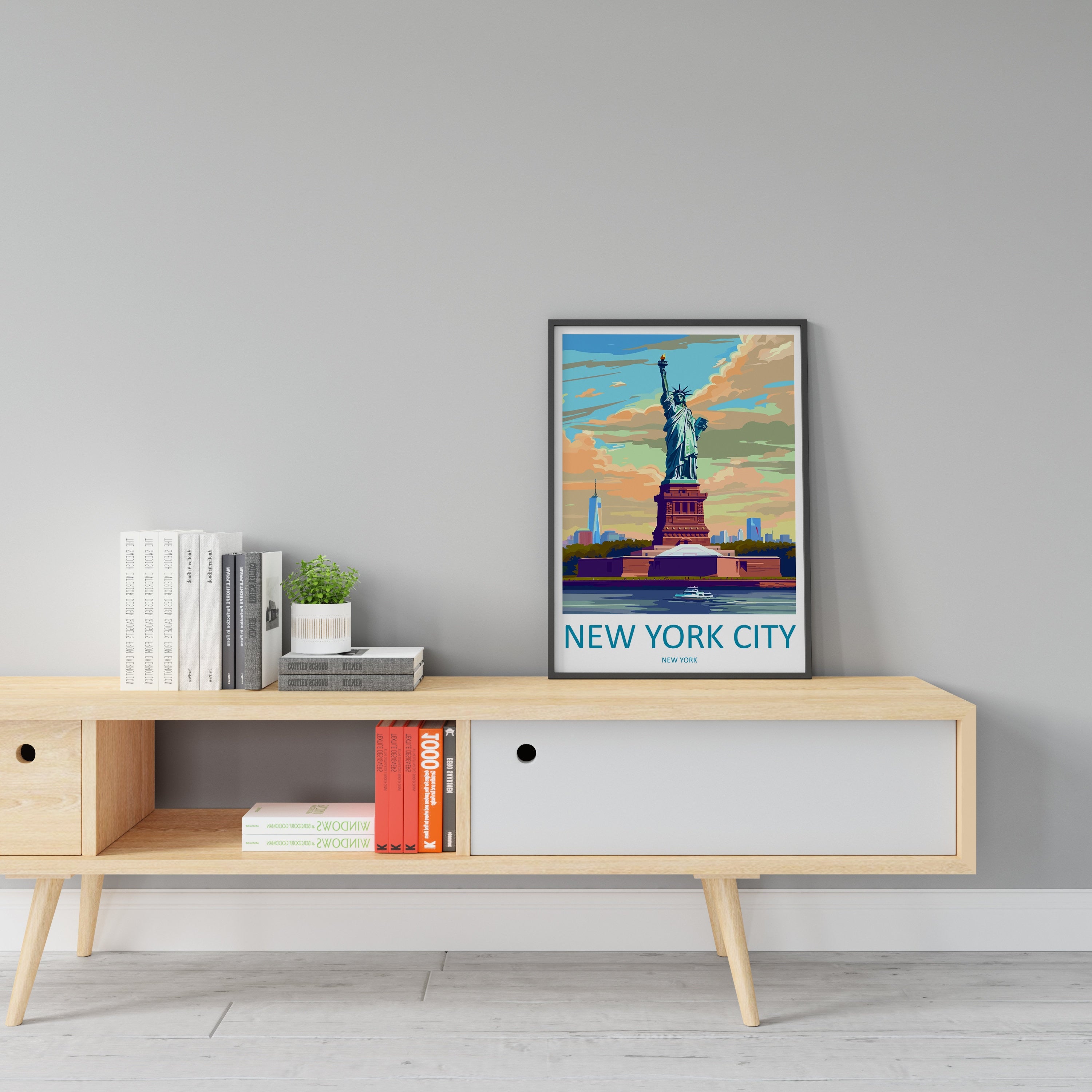 New York Travel Print Wall Art New York Wall Hanging Home Décor New York Gift Art Lovers New York State Art Gift Lover Statue Of Liberty