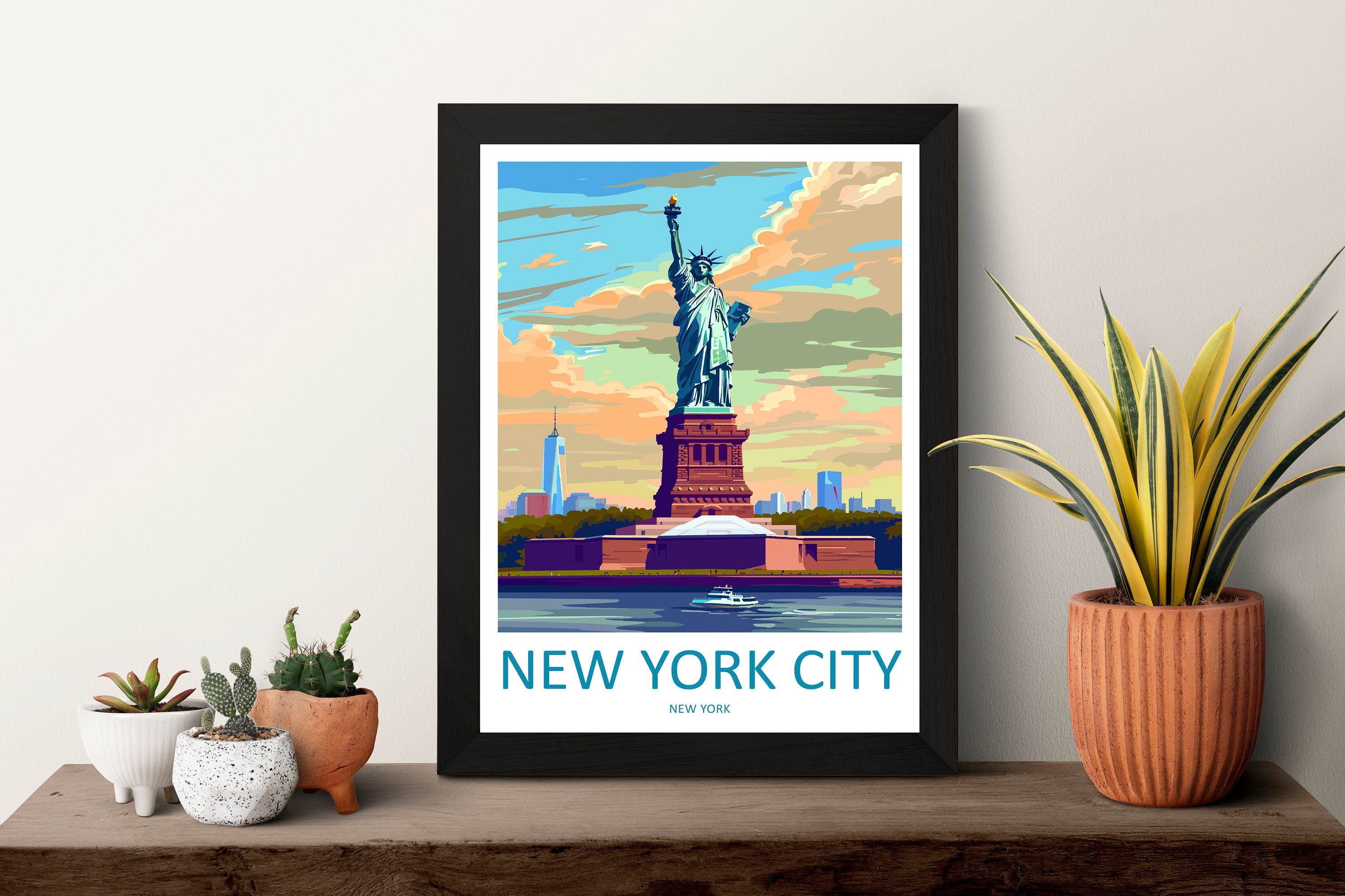 New York Travel Print Wall Art New York Wall Hanging Home Décor New York Gift Art Lovers New York State Art Gift Lover Statue Of Liberty