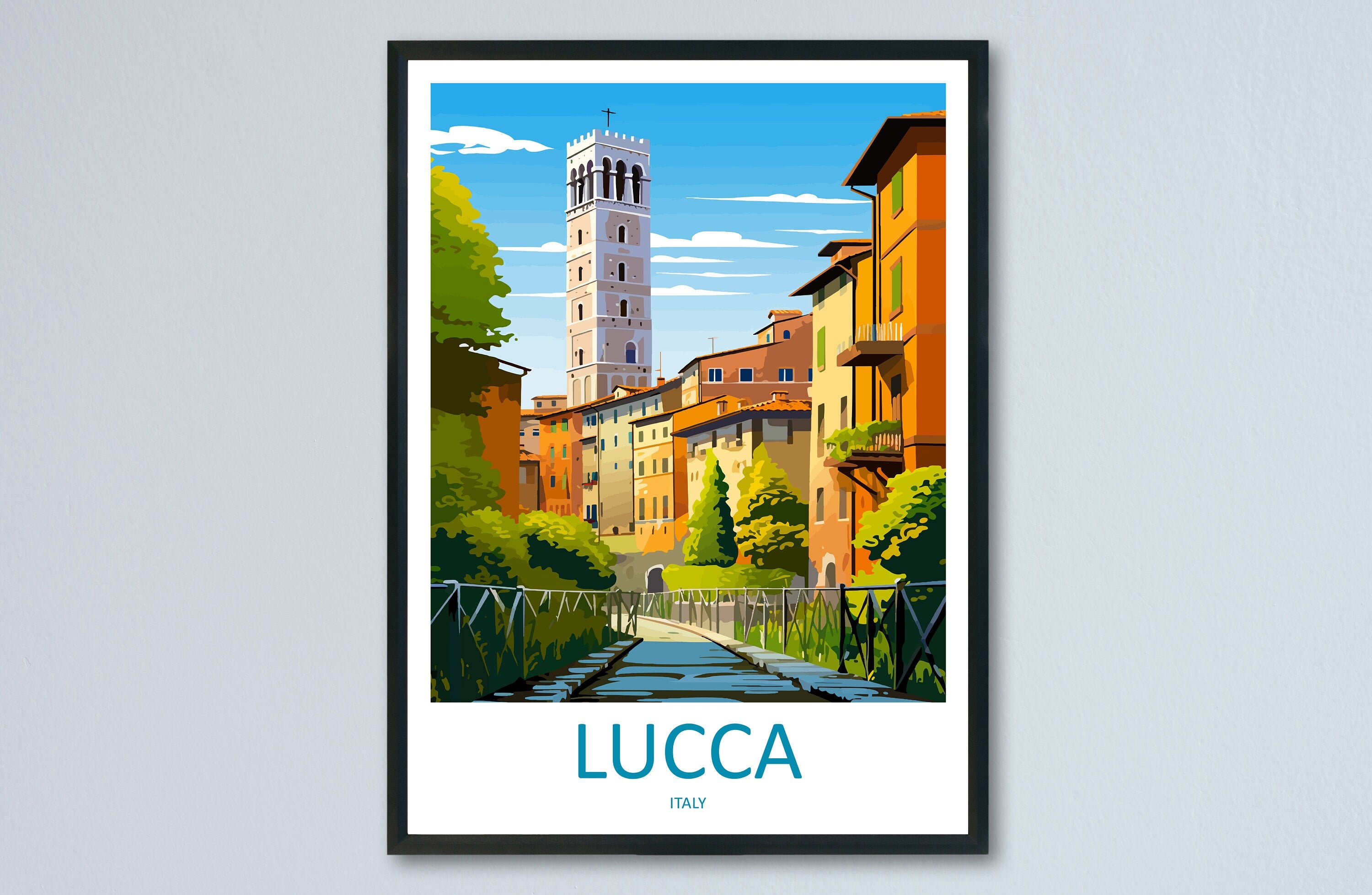Lucca Travel Print Wall Art Lucca Wall Hanging Home Décor Lucca Gift Art Lovers Italy Art Lover Gift Lucca Print Lucca Travel Gift Art