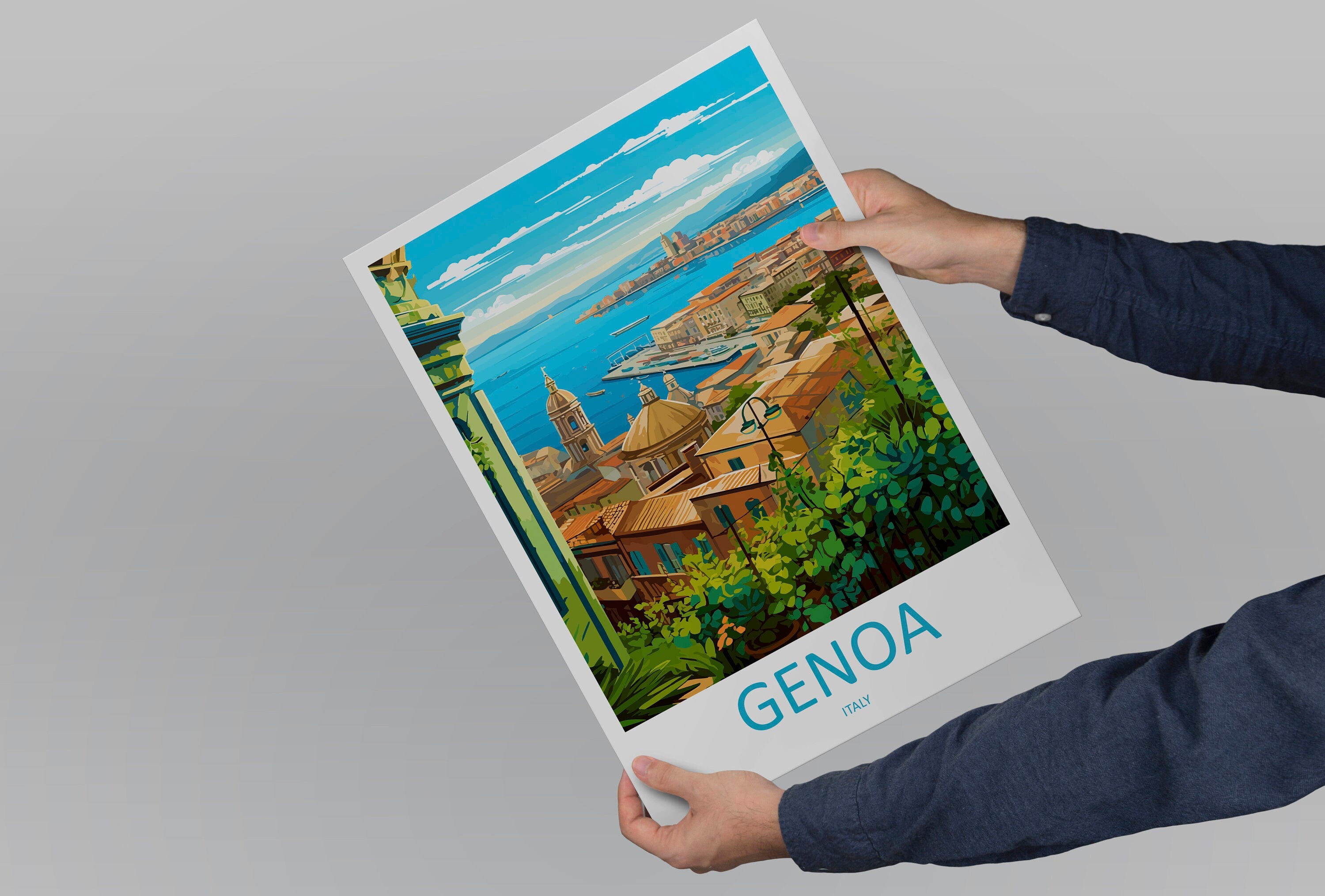 Genoa Travel Print Wall Art Genoa Wall Hanging Home Décor Genoa Gift Art Lovers Italy Art Lover Gift Genoa Print Genoa Travel Gift Print