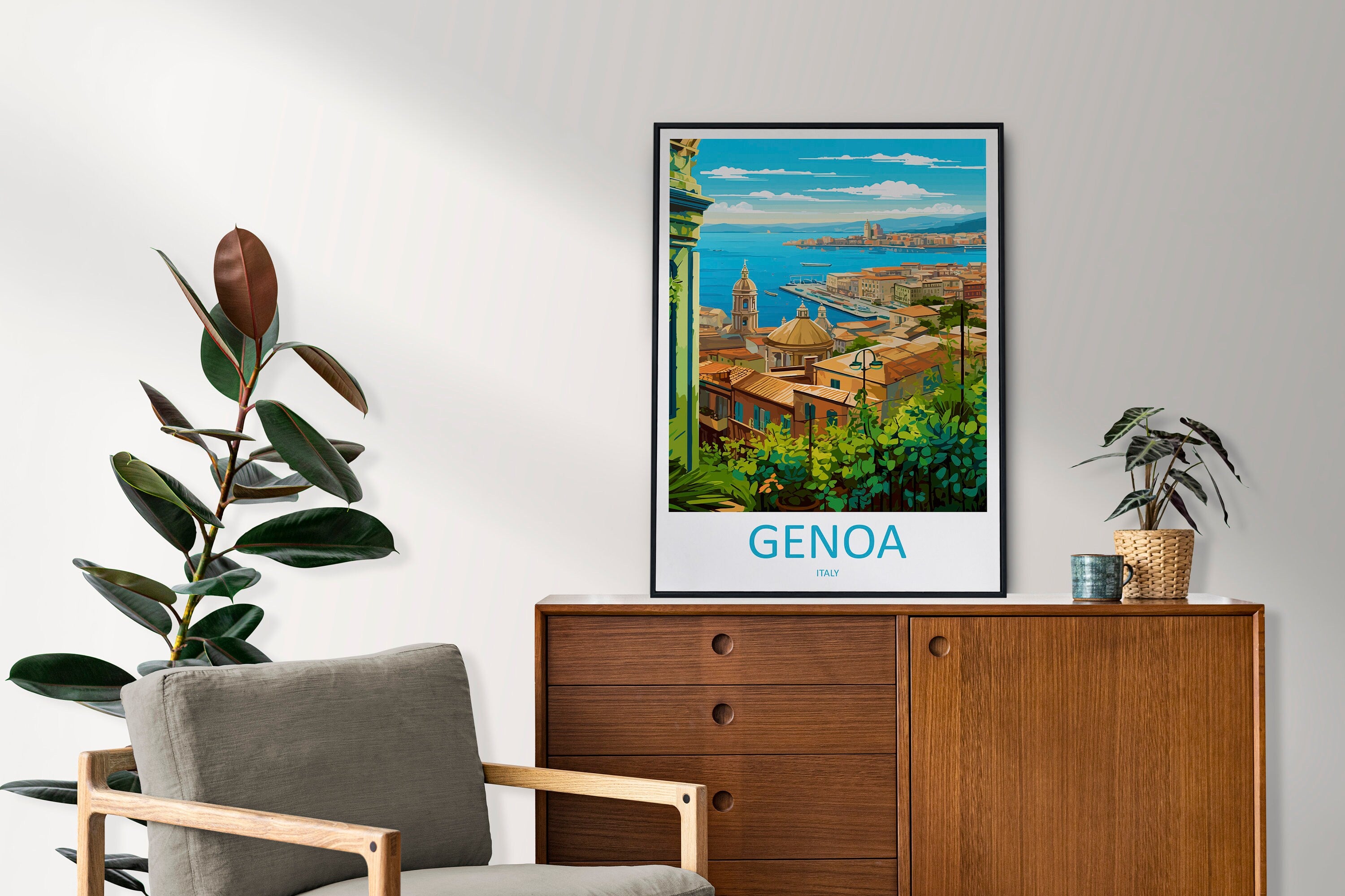 Genoa Travel Print Wall Art Genoa Wall Hanging Home Décor Genoa Gift Art Lovers Italy Art Lover Gift Genoa Print Genoa Travel Gift Print