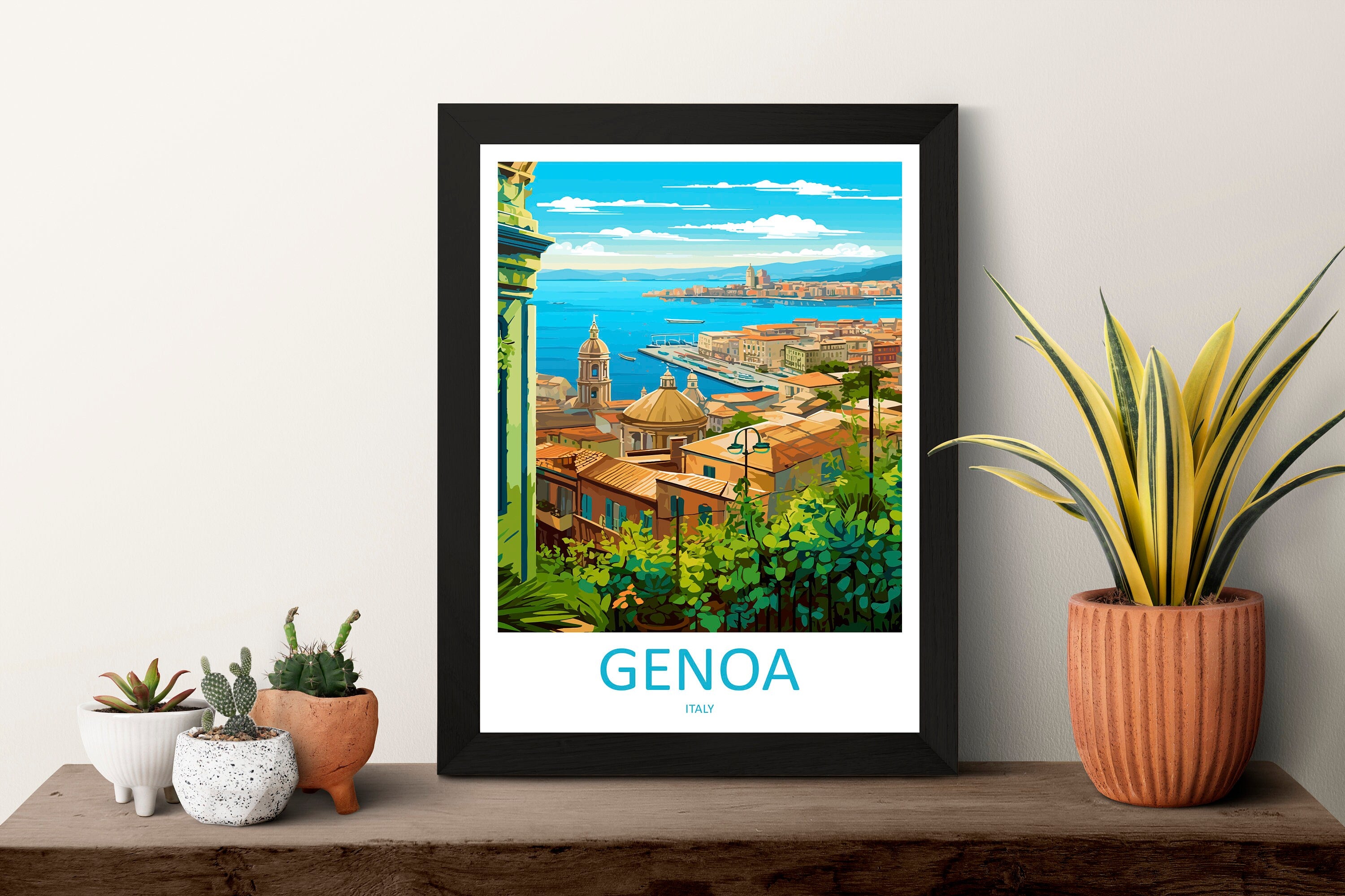 Genoa Travel Print Wall Art Genoa Wall Hanging Home Décor Genoa Gift Art Lovers Italy Art Lover Gift Genoa Print Genoa Travel Gift Print