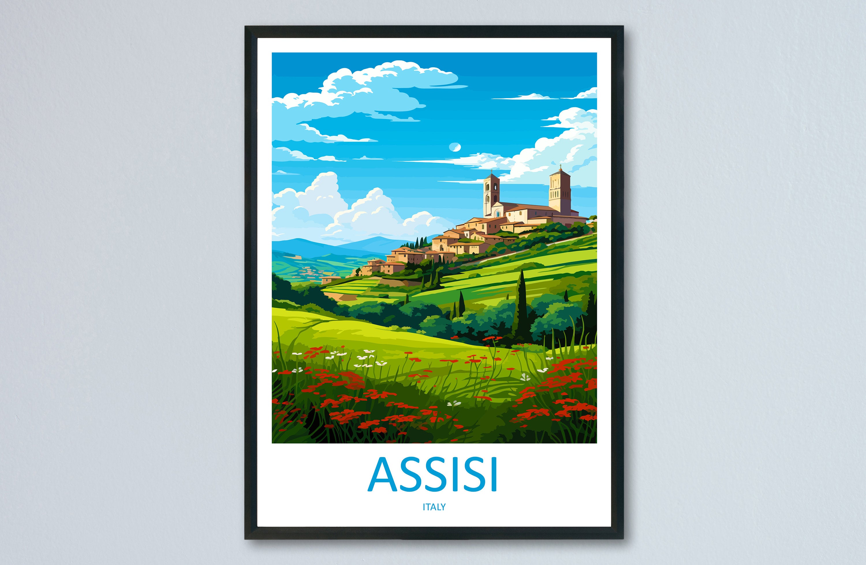 Assisi Travel Print Wall Art Assisi Wall Hanging Home Décor Assisi Gift Art Lovers Italy Art Lover Gift Assisi Print Assisi Travel Gift Art