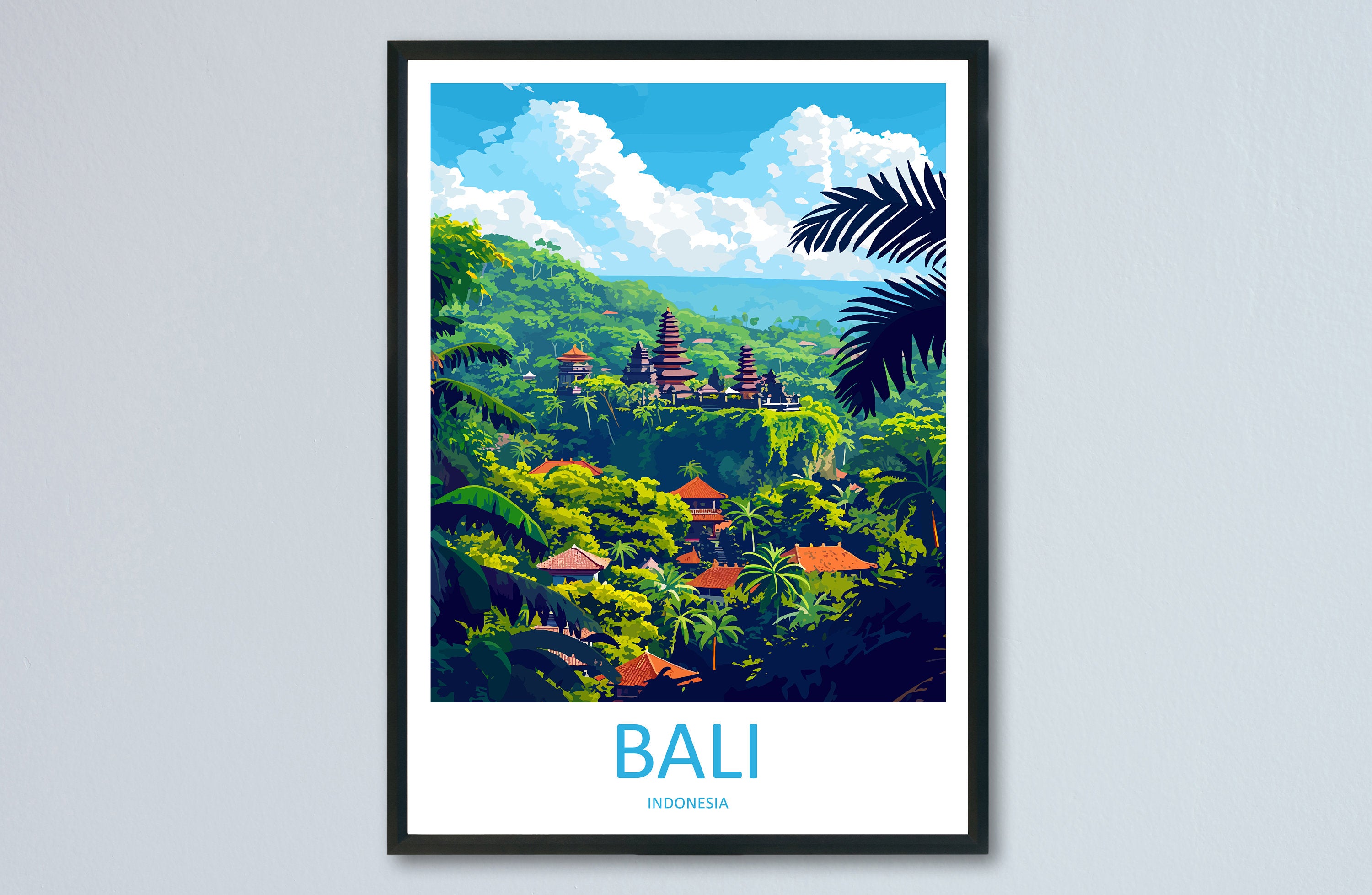 Bali Travel Print Wall Art Bali Wall Hanging Home Décor Bali Gift Art Lovers Indonesia Art Lover Gift Bali Travel Art Poster