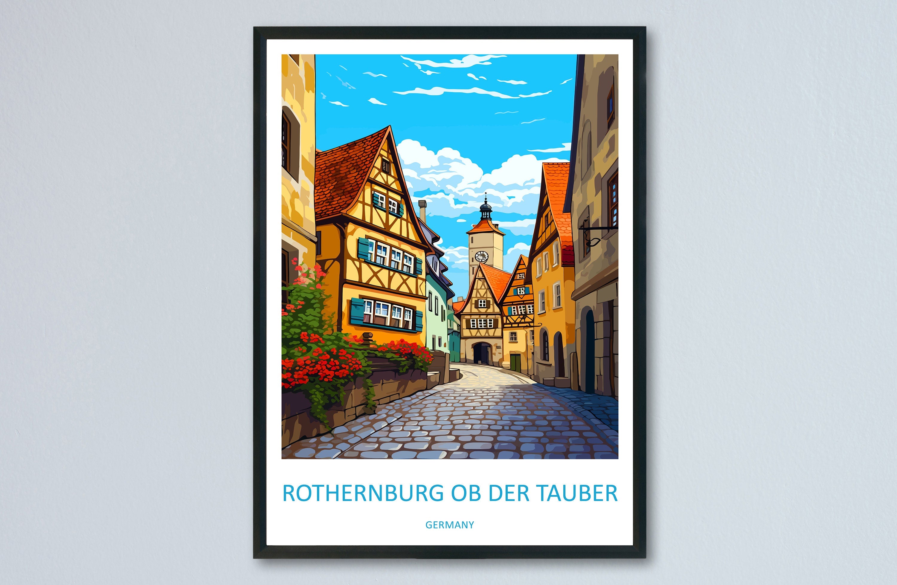 Rothenburg Ob Der Tauber Travel Print Wall Art Rothenburg Ob Der Tauber Wall Hanging Home Décor Rothenburg Ob Der Tauber Gift Art Lovers