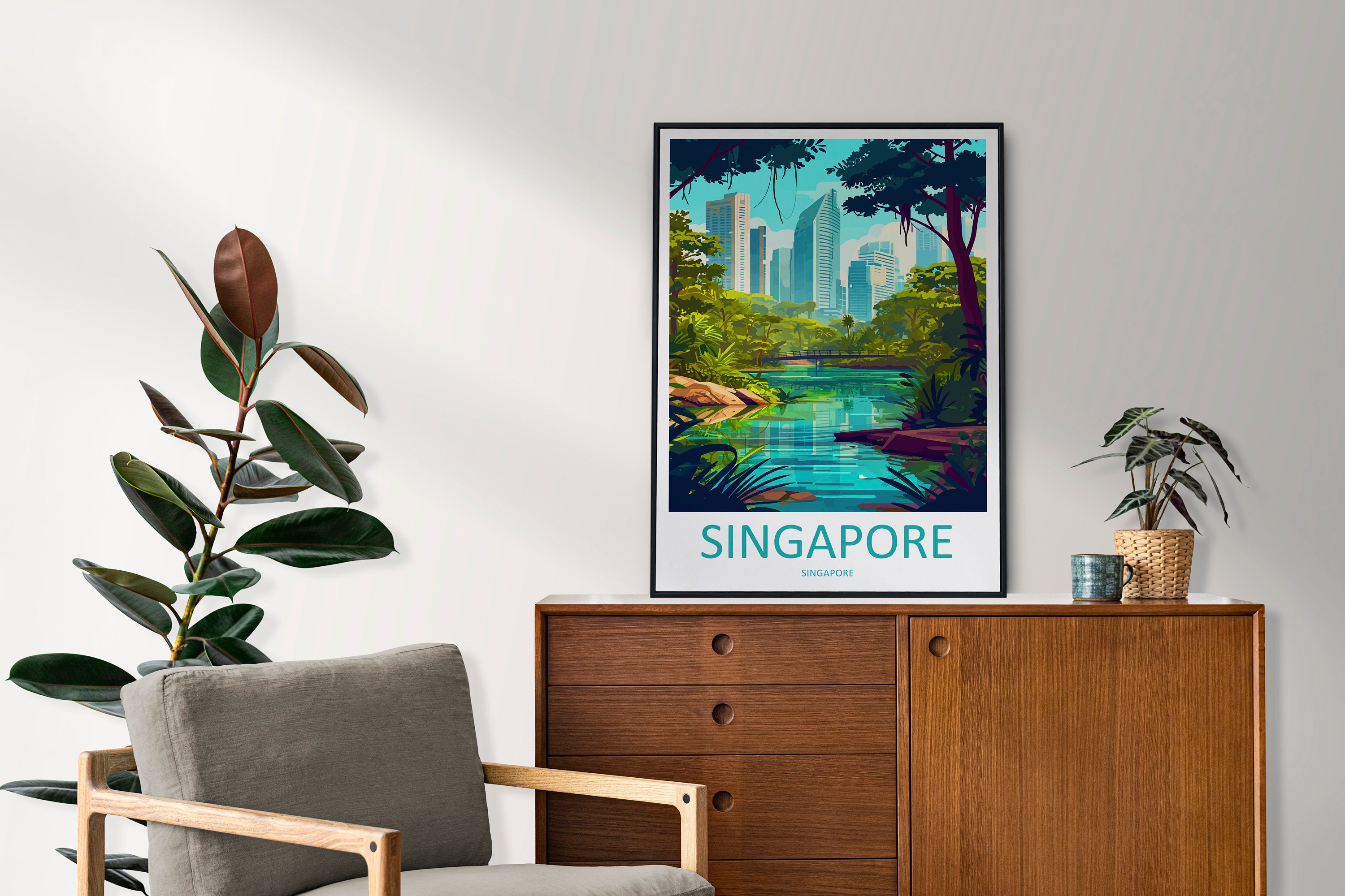 Singapore Travel Print Wall Art Singapore Wall Hanging Home Decoration Singapore Gift Art Lovers Wall Art Singapore