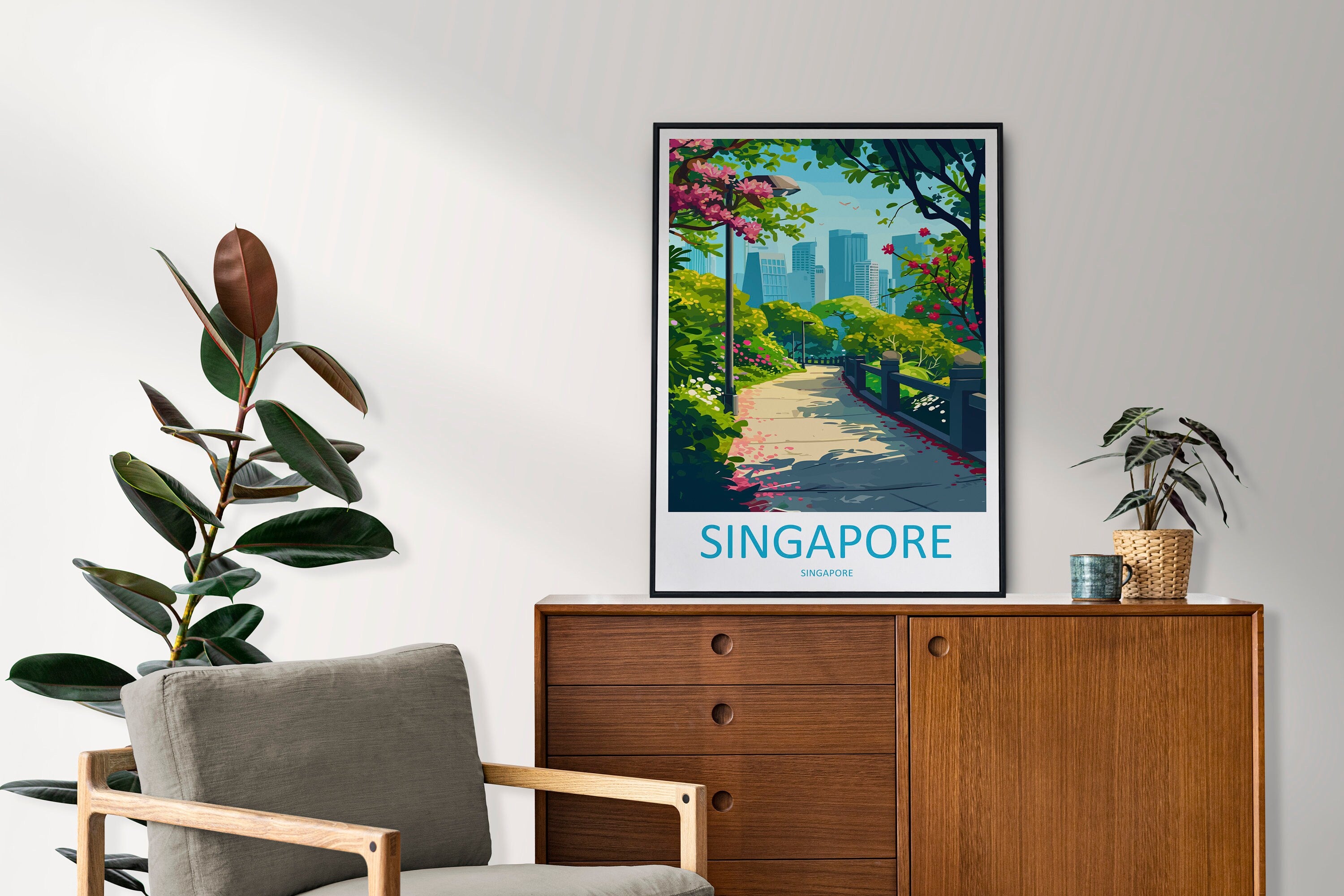 Singapore Travel Print Wall Art Singapore Wall Hanging Home Decoration Singapore Gift Art Lovers Wall Art Singapore