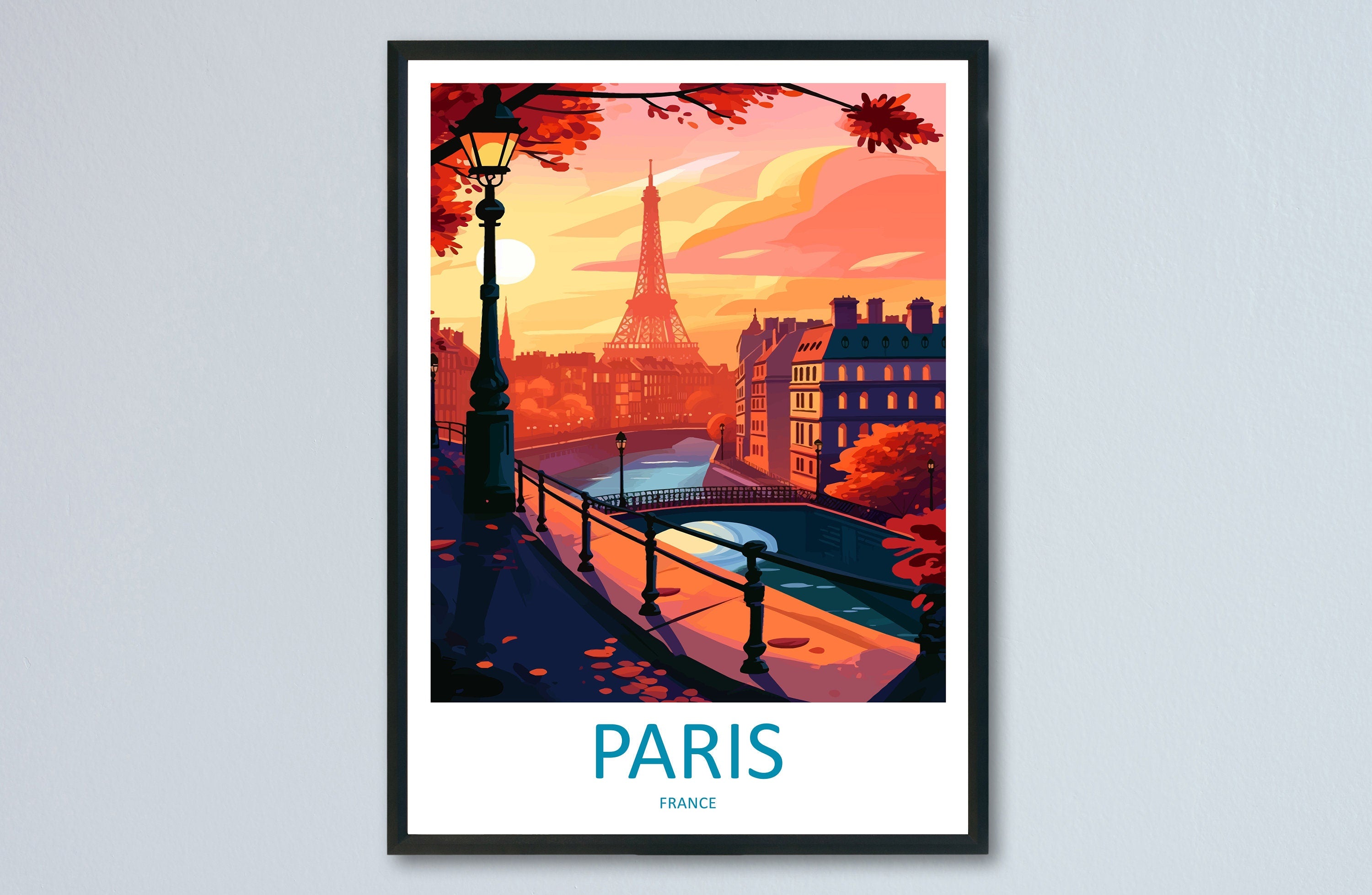 Paris Travel Print Wall Art Paris Wall Hanging Home Décor Paris Gift Art Lovers France Art Lover Gift Paris Print France Wall Art Décor