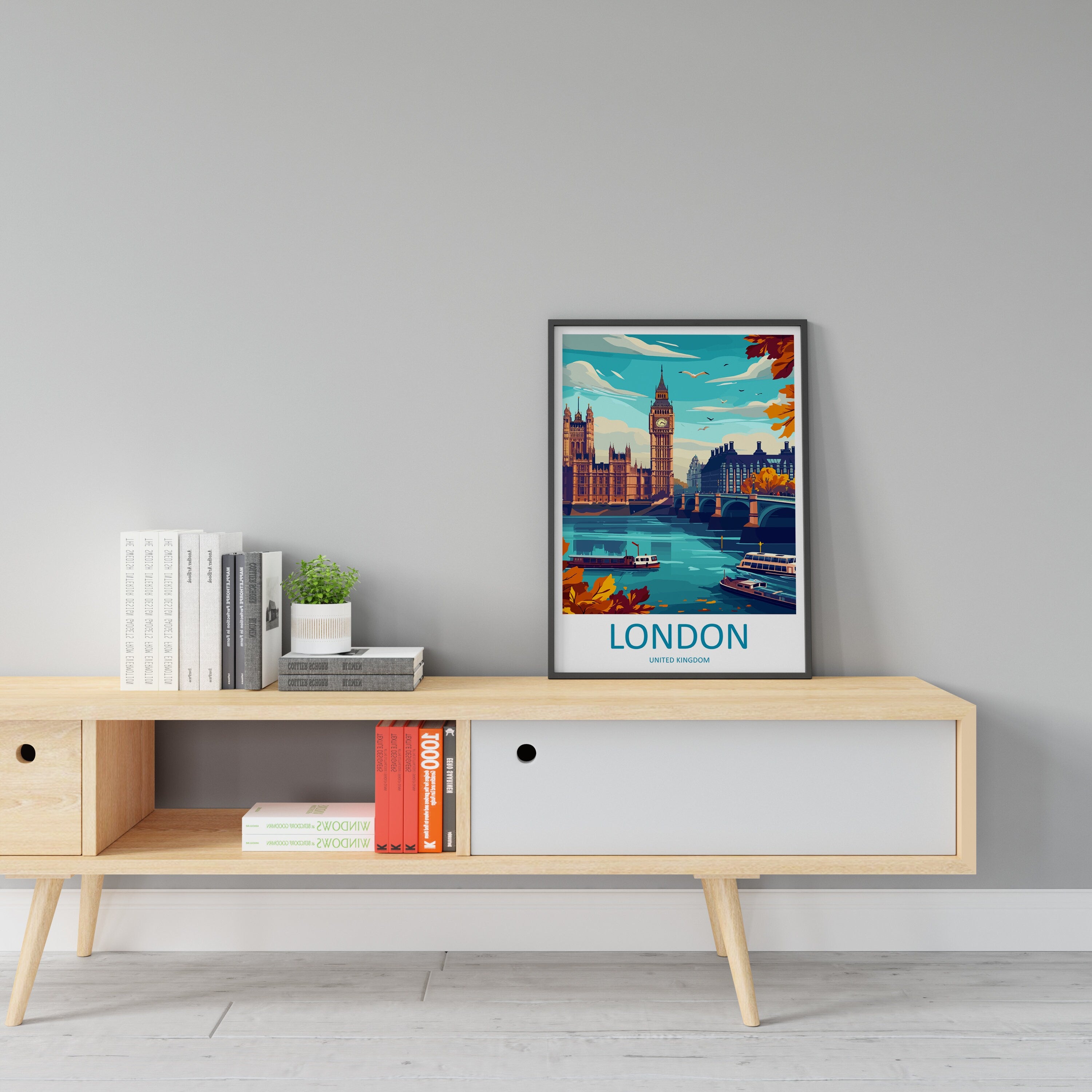 London Travel Print Wall Art London Wall Hanging Home Décor London Gift Art Lovers England Art Lover Gift London Travel Gift