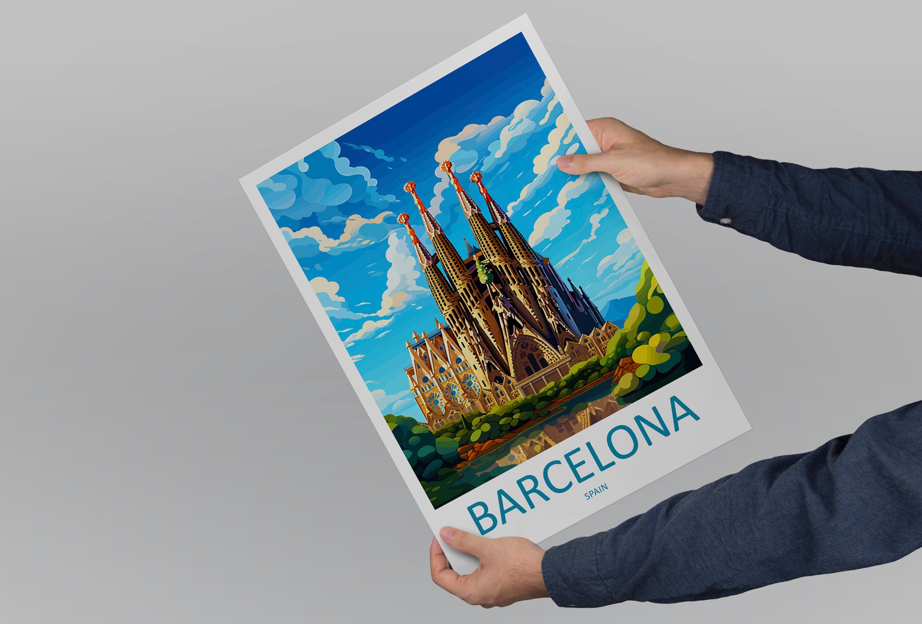 Barcelona Travel Print Wall Art Barcelona Wall Hanging Home Décor Barcelona Gift Art Lovers Spain Art Lover Gift Barcelona Print Spain Art