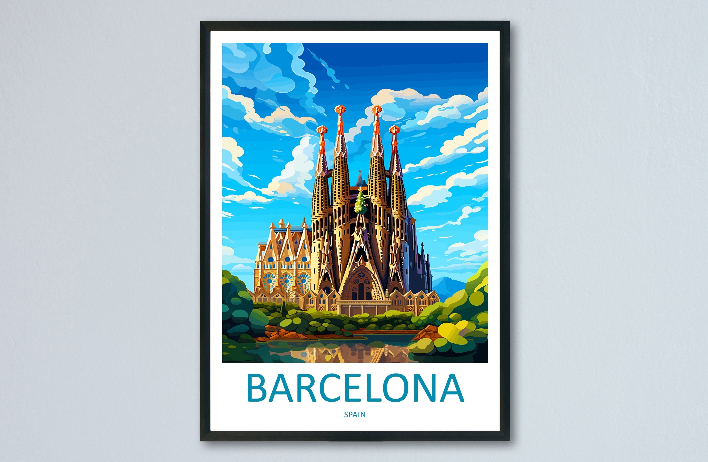 Barcelona Travel Print Wall Art Barcelona Wall Hanging Home Décor Barcelona Gift Art Lovers Spain Art Lover Gift Barcelona Print Spain Art