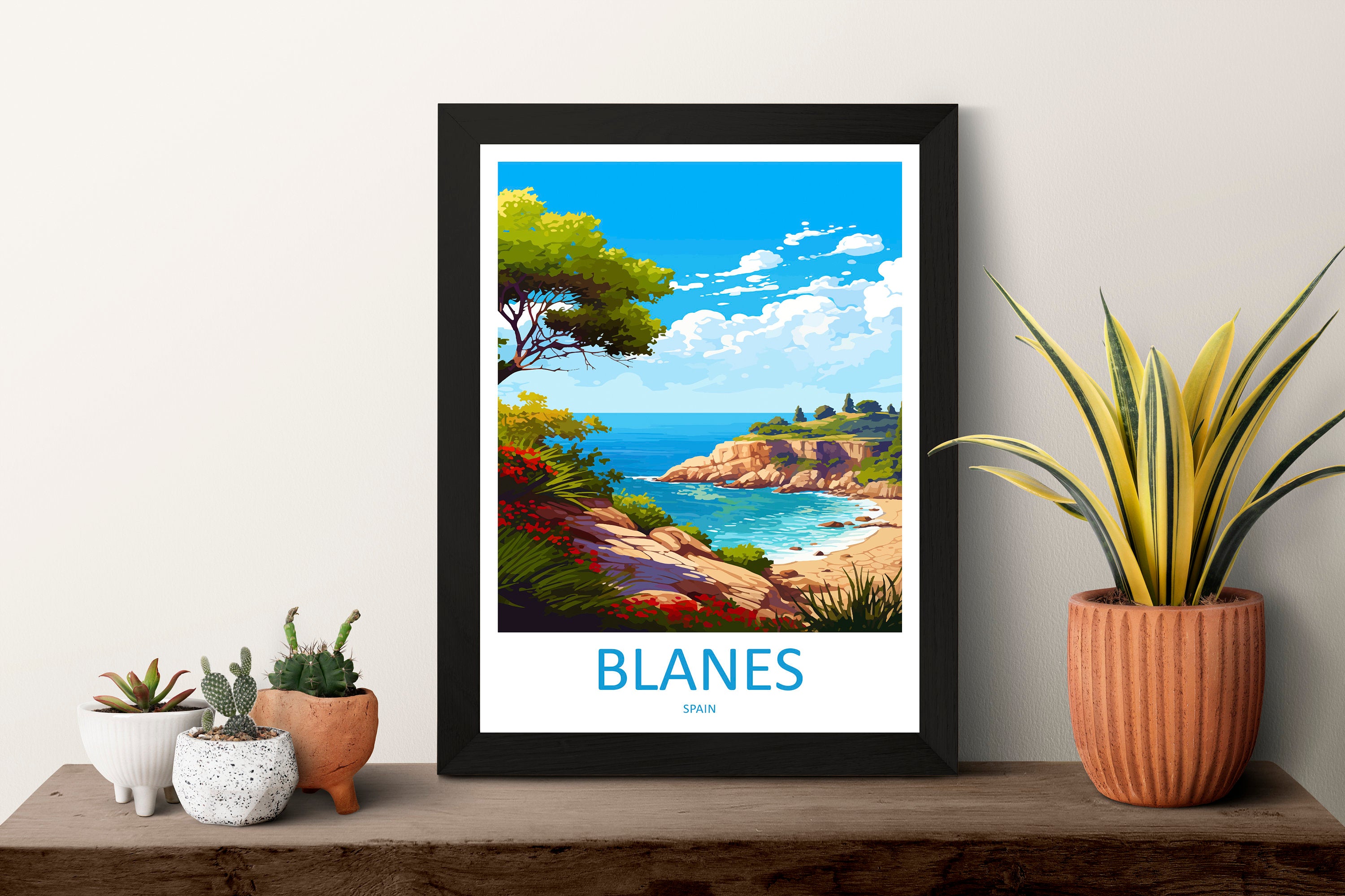 Blanes Travel Print Wall Art Blanes Wall Hanging Home Décor Blanes Gift Art Lovers Spain Art Lover Gift Blanes Print Spain Art