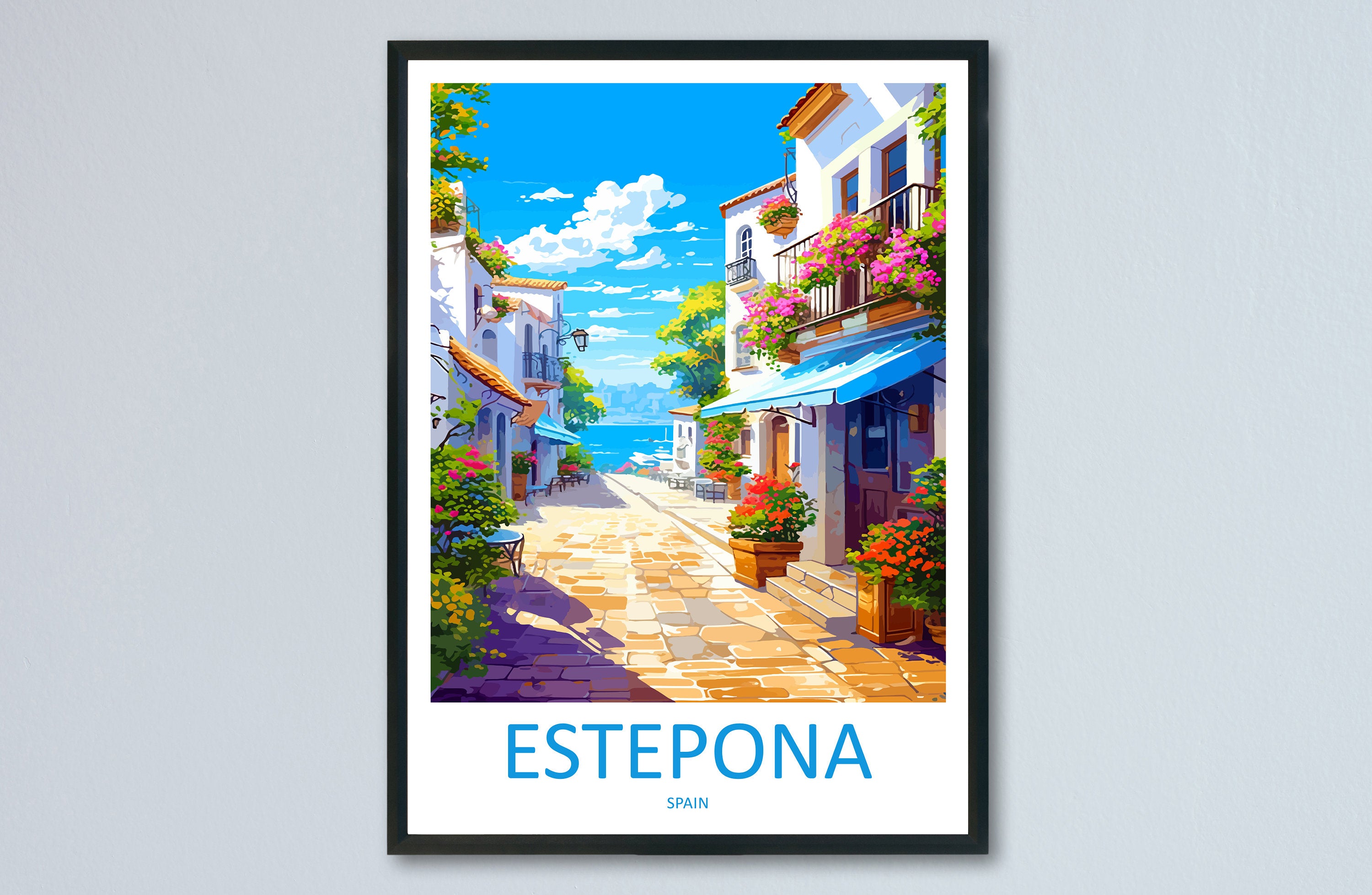 Estepona Travel Print Wall Art Estepona Wall Hanging Home Décor Estepona Gift Art Lovers Spain Art Lover Gift Art Print