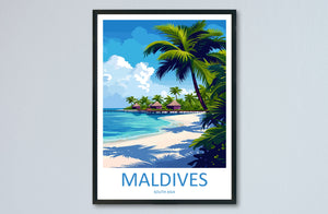 Maldives Travel Print Wall Art Maldives Wall Hanging Home Décor Maldives Gift Art Lovers Wall Art South Aisa Travel Print