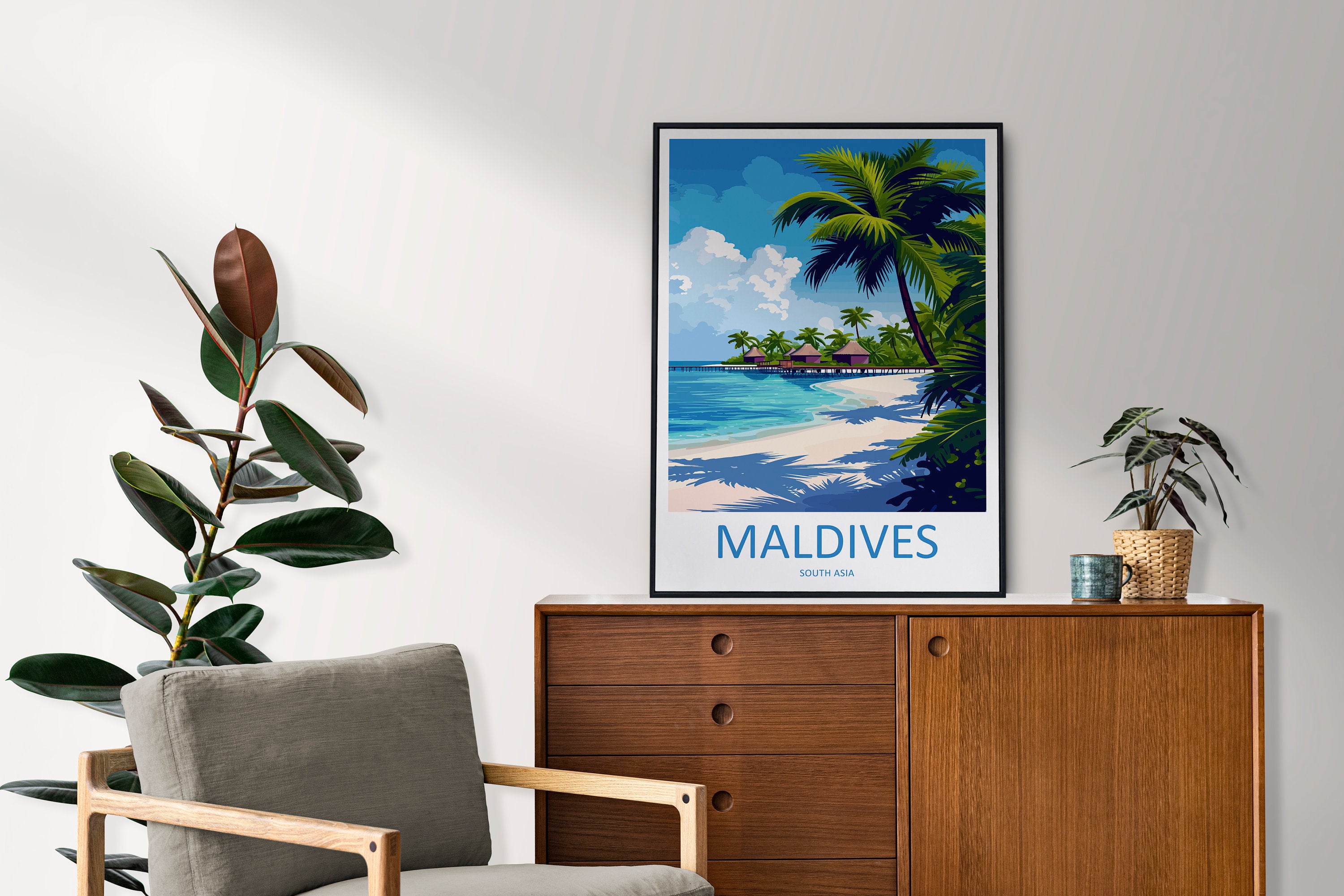 Maldives Travel Print Wall Art Maldives Wall Hanging Home Décor Maldives Gift Art Lovers Wall Art South Aisa Travel Print