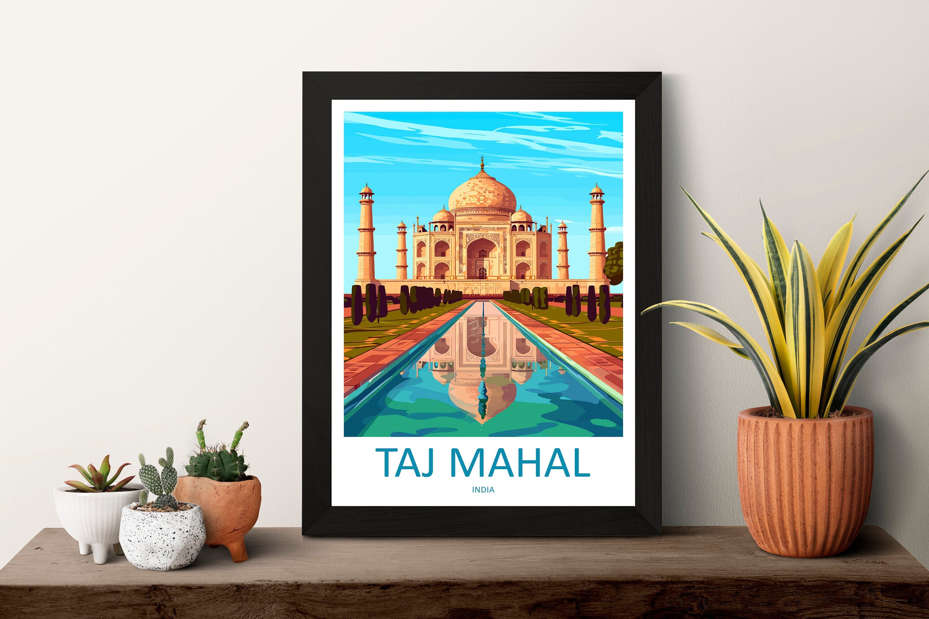 Taj Mahal Agro Travel Print Wall Art Taj Mahal Agro Wall Hanging Home Décor Taj Mahal Agro Gift Art Lovers India Art Lover Gift Wall Décor